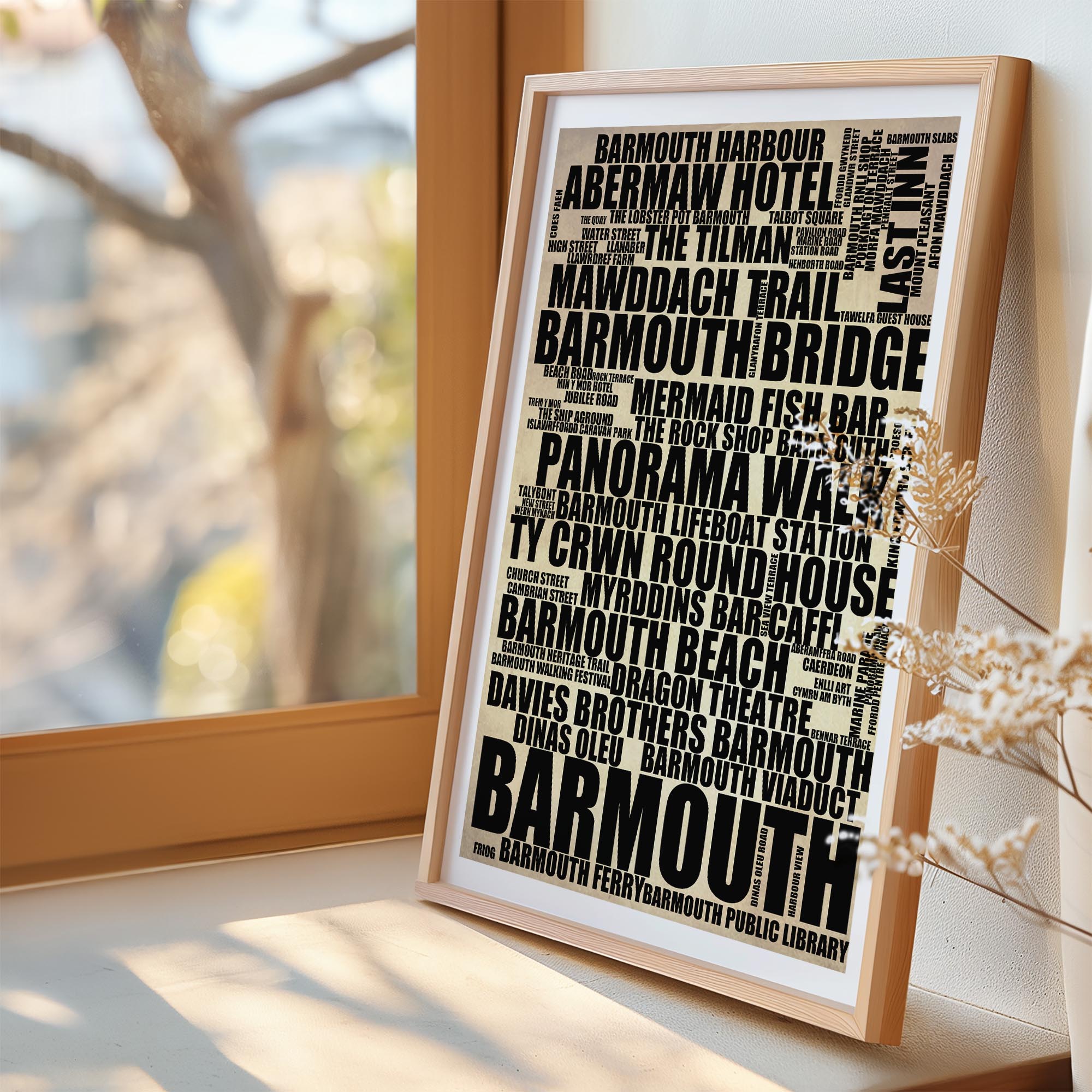 Barmouth - Premium Typographic Word Cloud Prints, Posters & Gifts