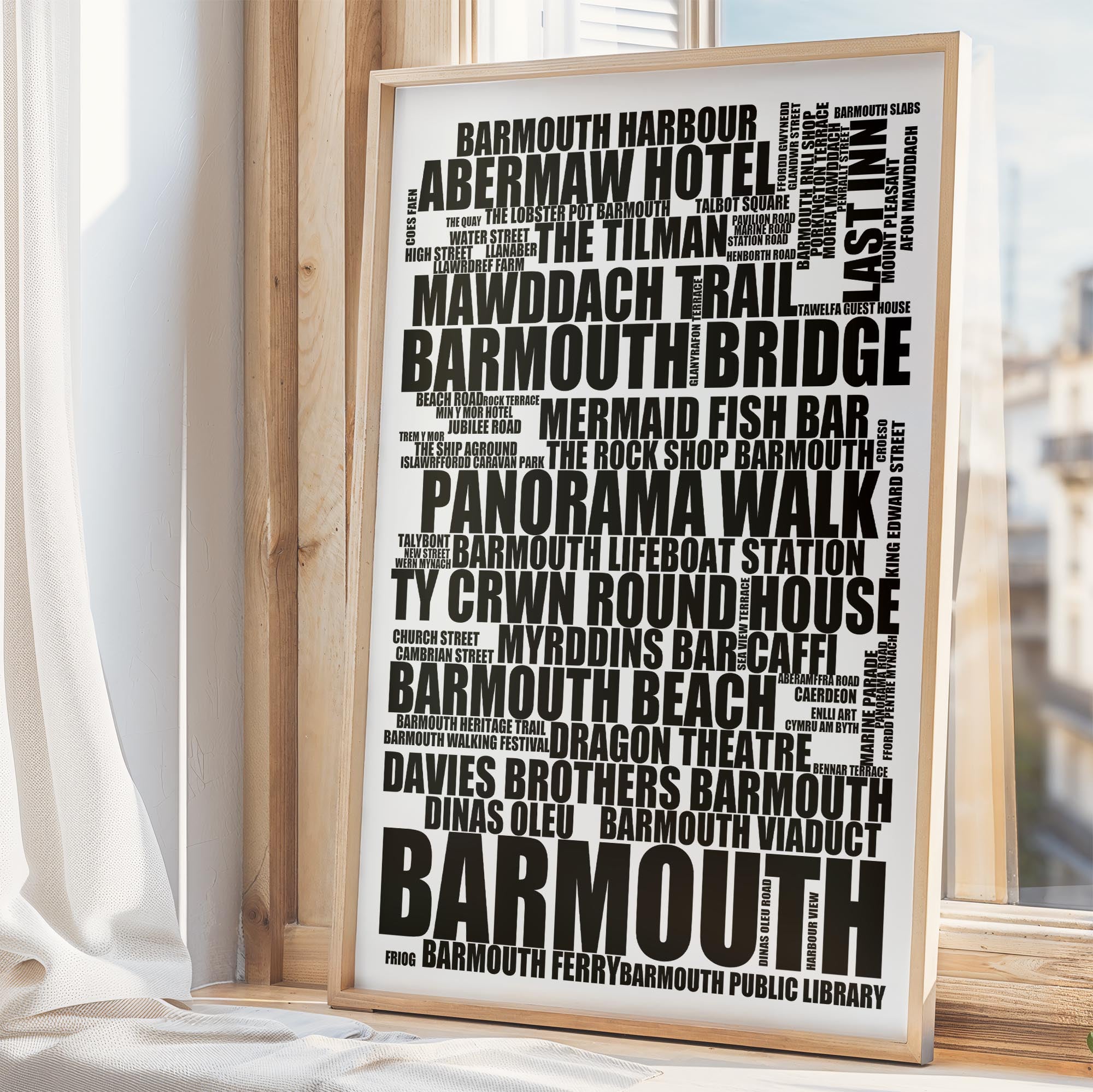 Barmouth - Premium Typographic Word Cloud Prints, Posters & Gifts