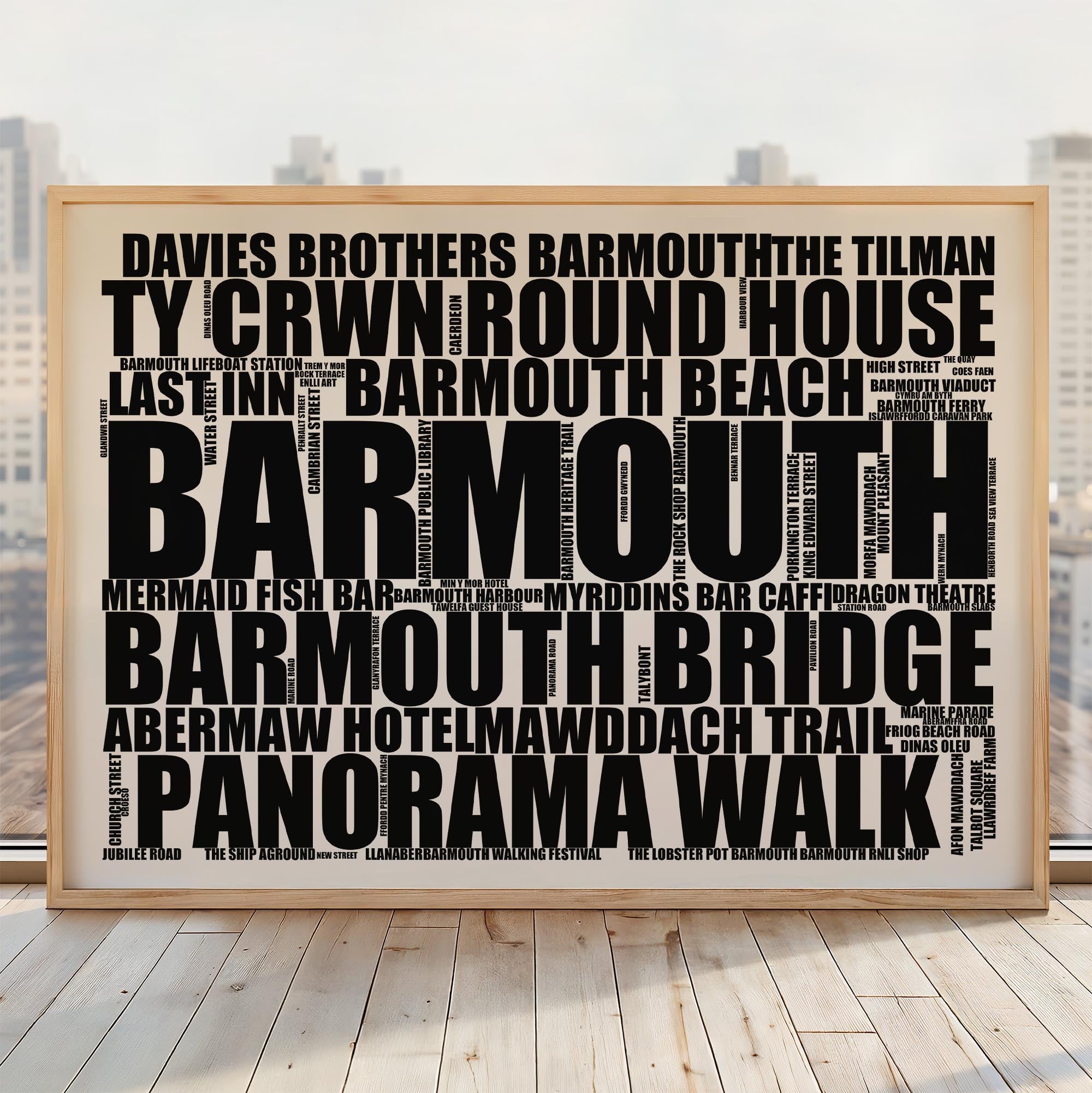 Barmouth - Premium Typographic Word Cloud Prints, Posters & Gifts