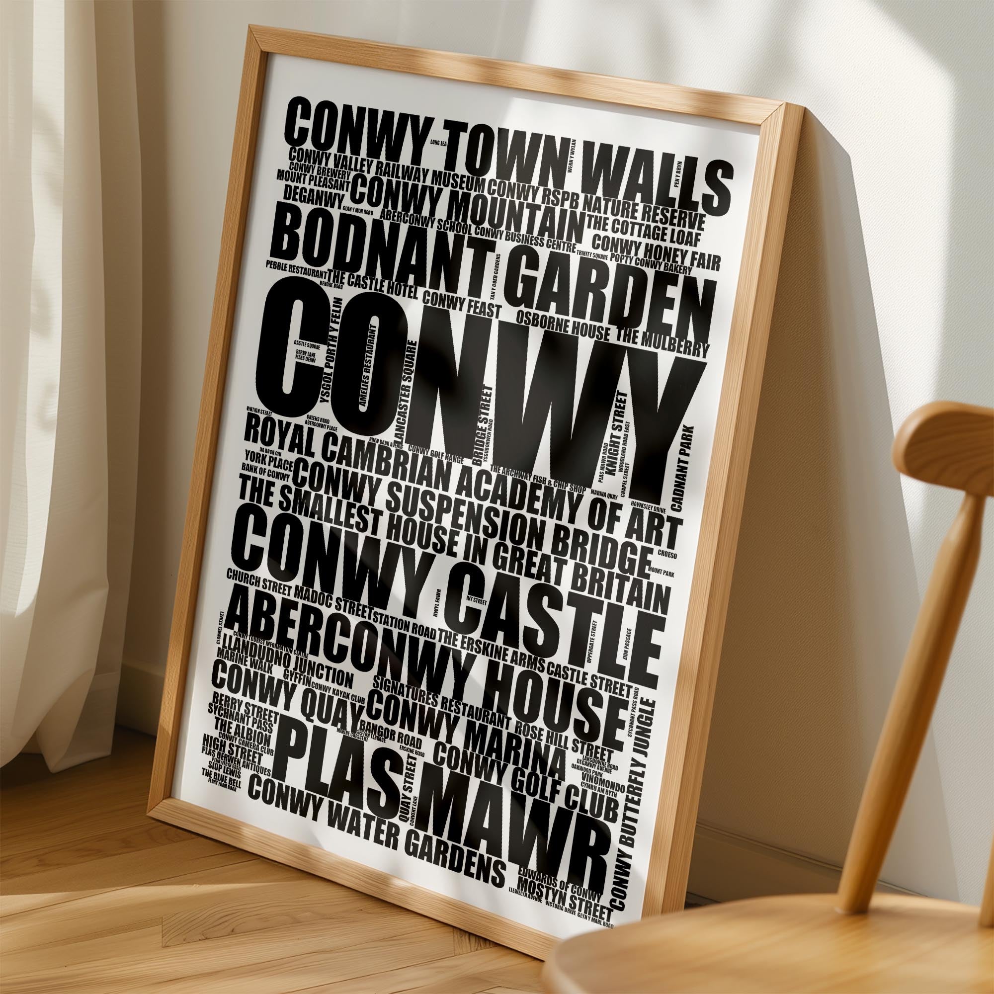 Conwy - Premium Typographic Word Cloud Prints, Posters & Gifts