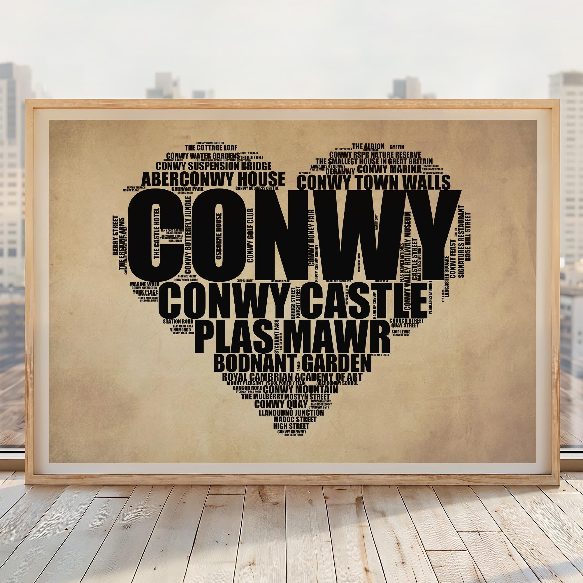 Conwy - Premium Typographic Word Cloud Prints, Posters & Gifts