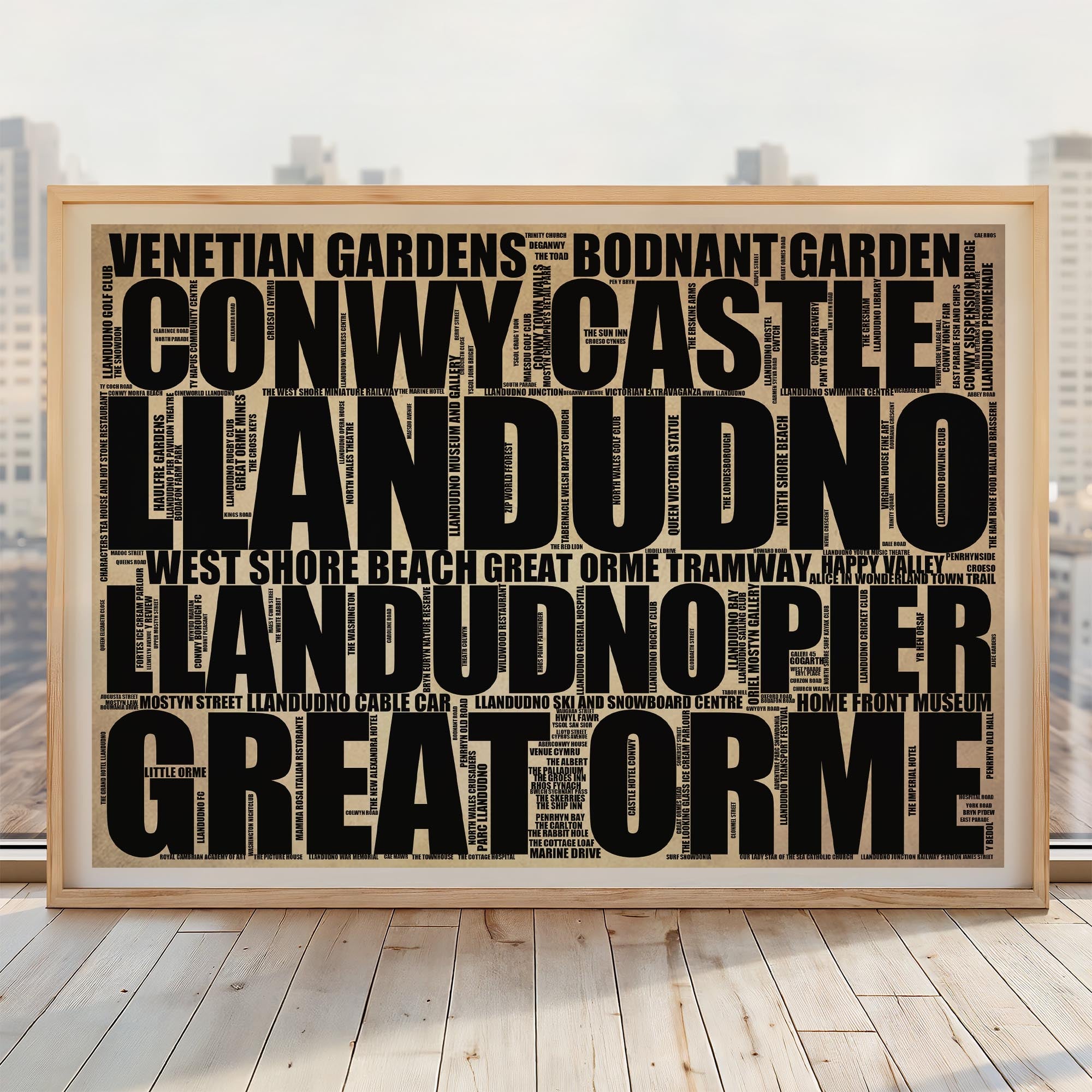 Llandudno - Premium Typographic Word Cloud Prints, Posters & Gifts