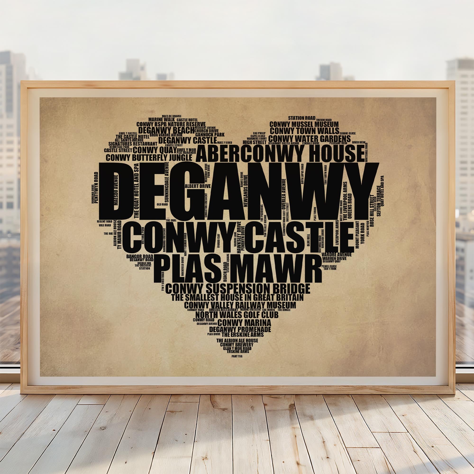 Deganwy - Premium Typographic Word Cloud Prints, Posters & Gifts