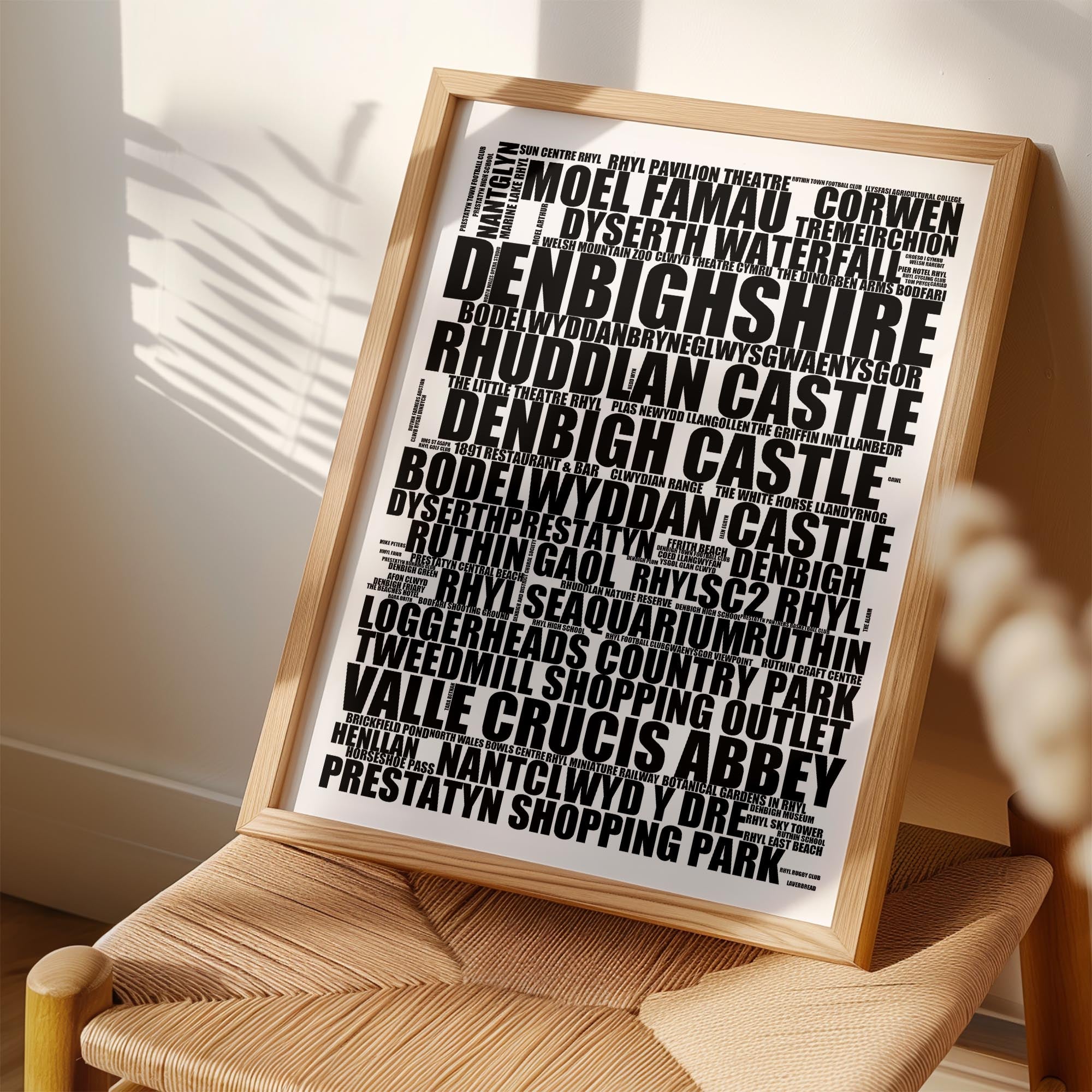 Denbighshire - Premium Typographic Word Cloud Prints, Posters & Gifts