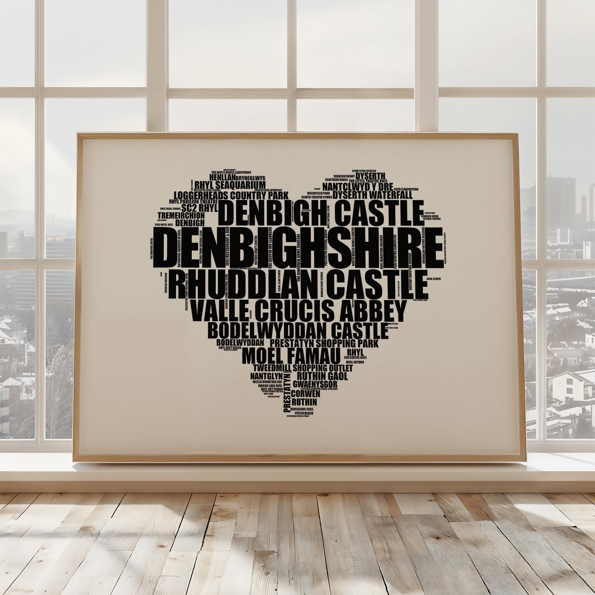 Denbighshire - Premium Typographic Word Cloud Prints, Posters & Gifts