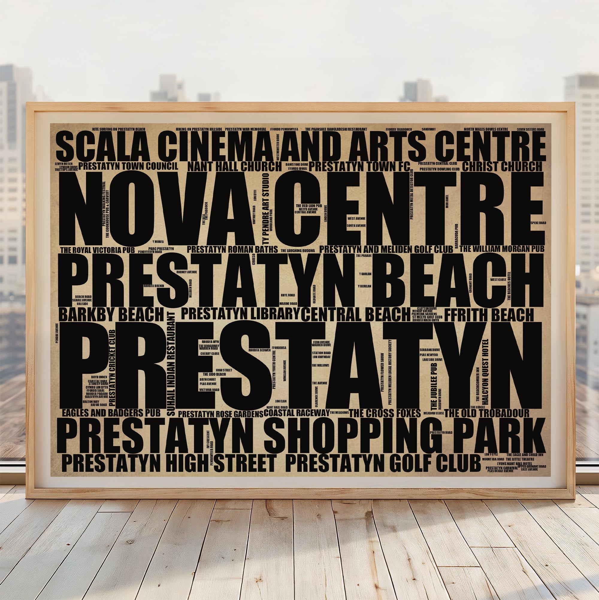Prestatyn - Premium Typographic Word Cloud Prints, Posters & Gifts