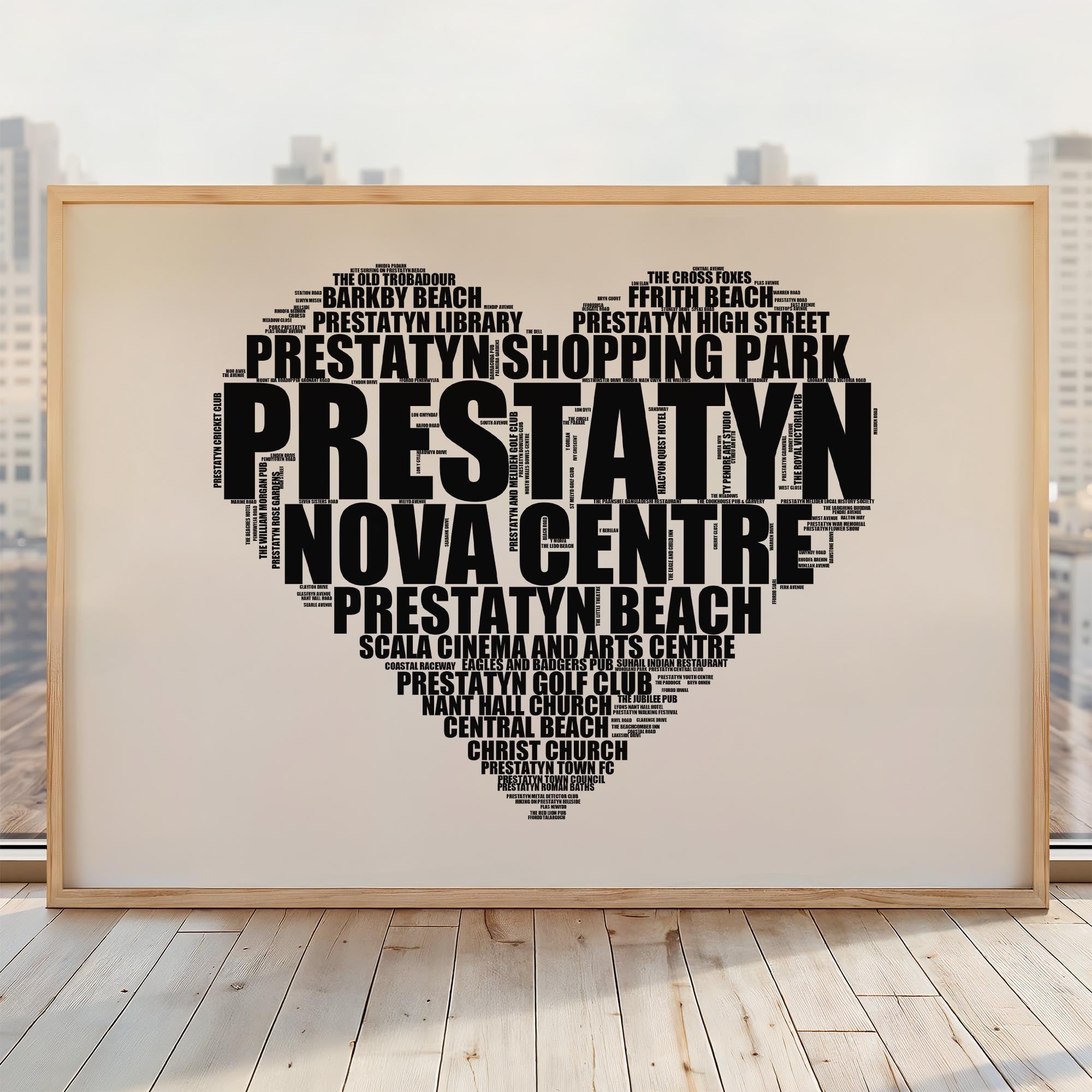 Prestatyn - Premium Typographic Word Cloud Prints, Posters & Gifts