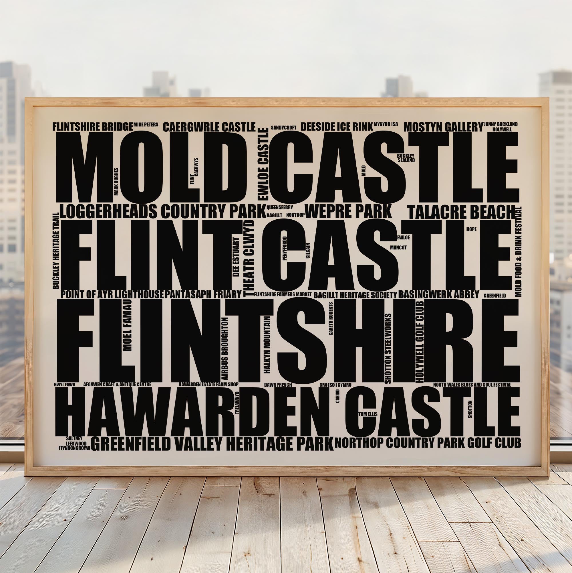 Flintshire - Premium Typographic Word Cloud Prints, Posters & Gifts