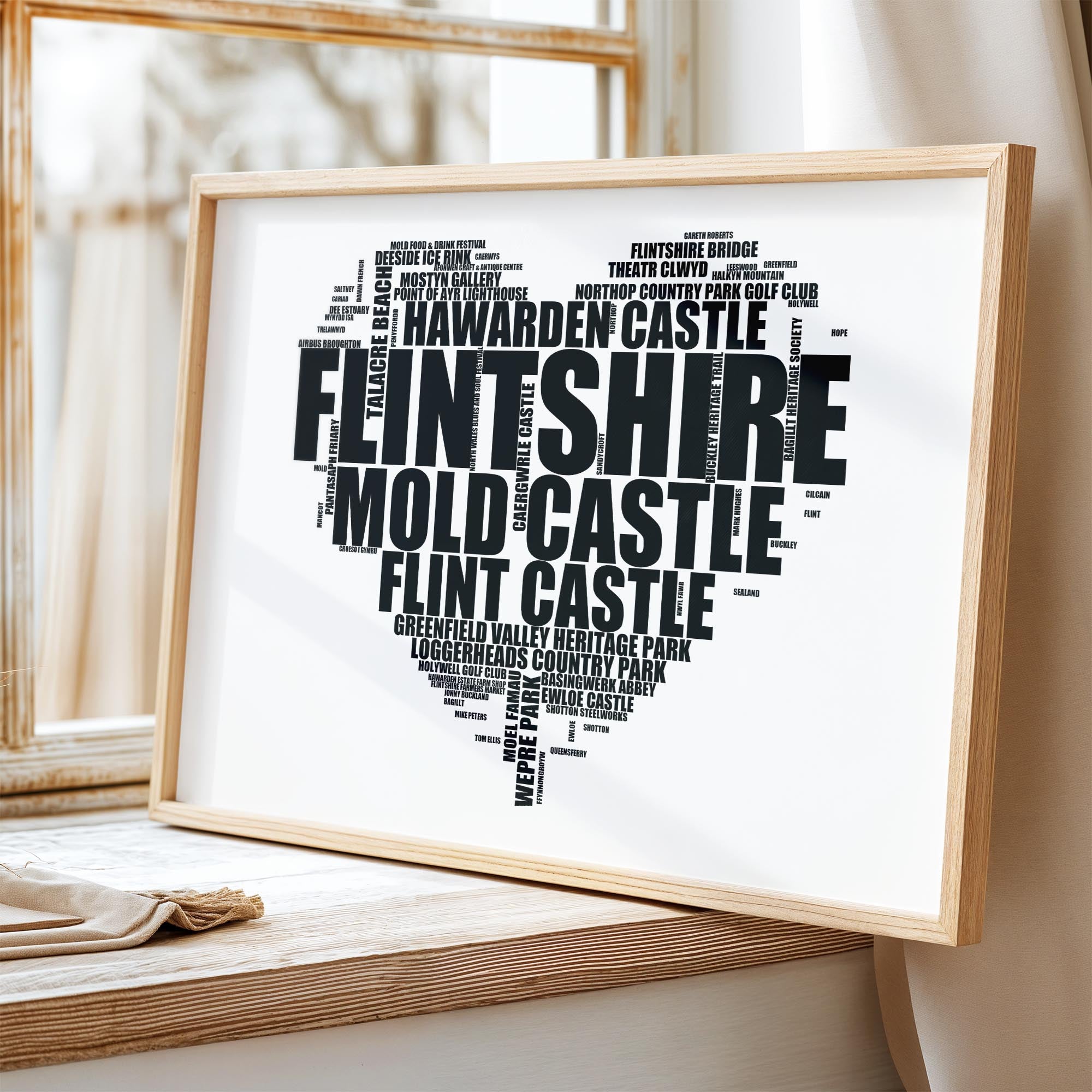 Flintshire - Premium Typographic Word Cloud Prints, Posters & Gifts