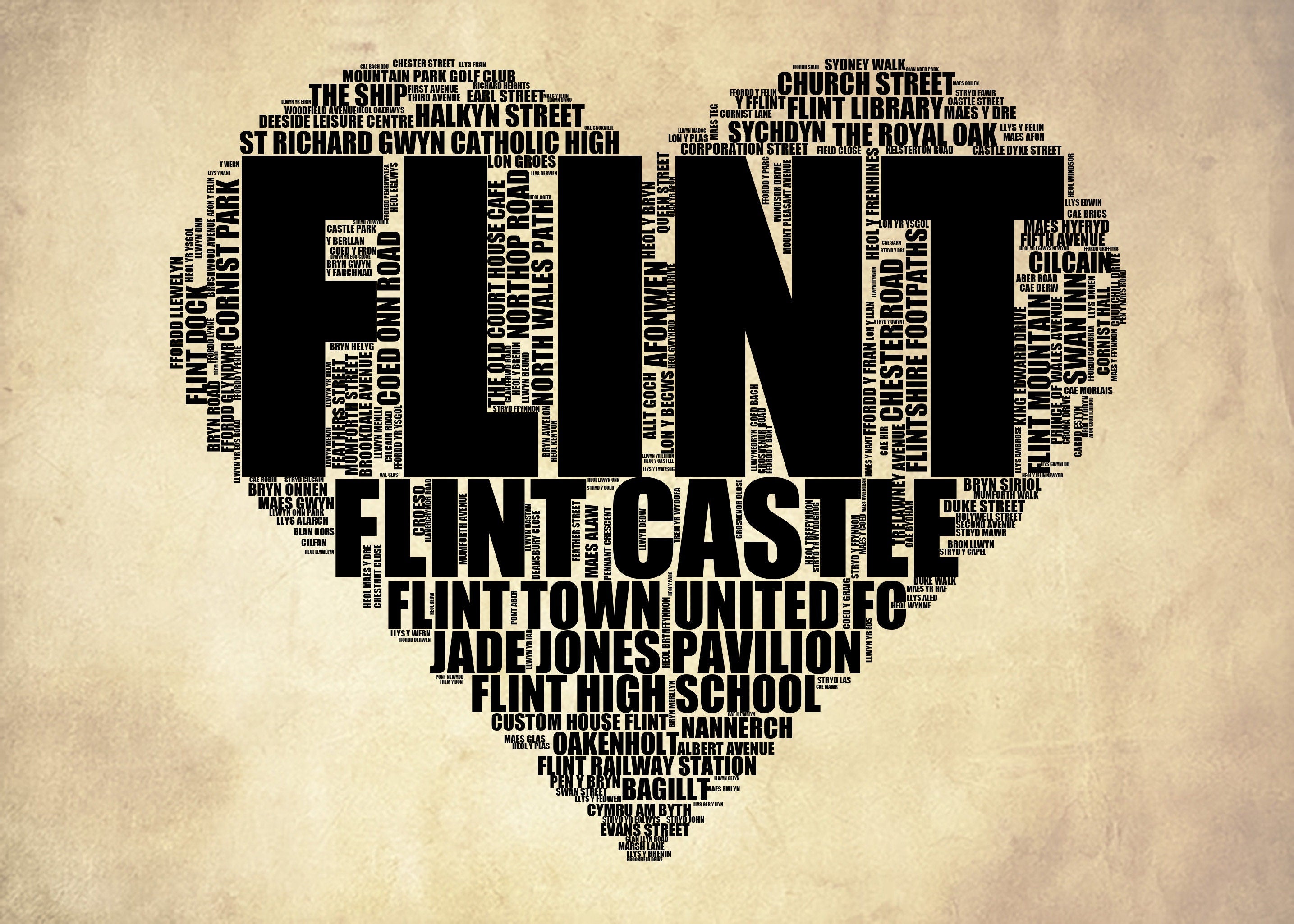 Flint - Premium Typographic Word Cloud Prints, Posters & Gifts