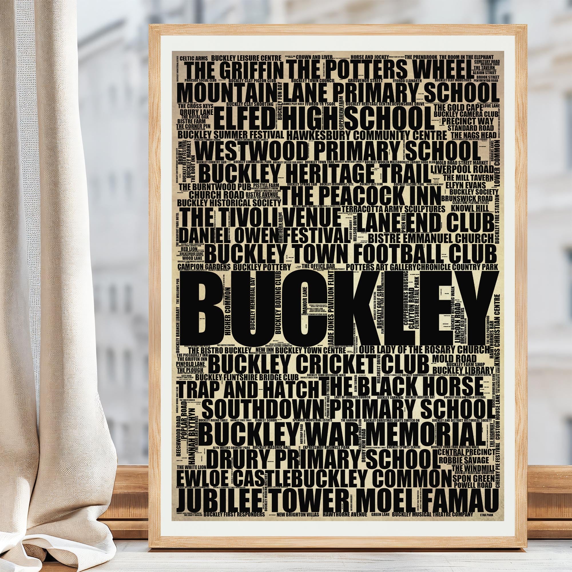 Buckley - Premium Typographic Word Cloud Prints, Posters & Gifts