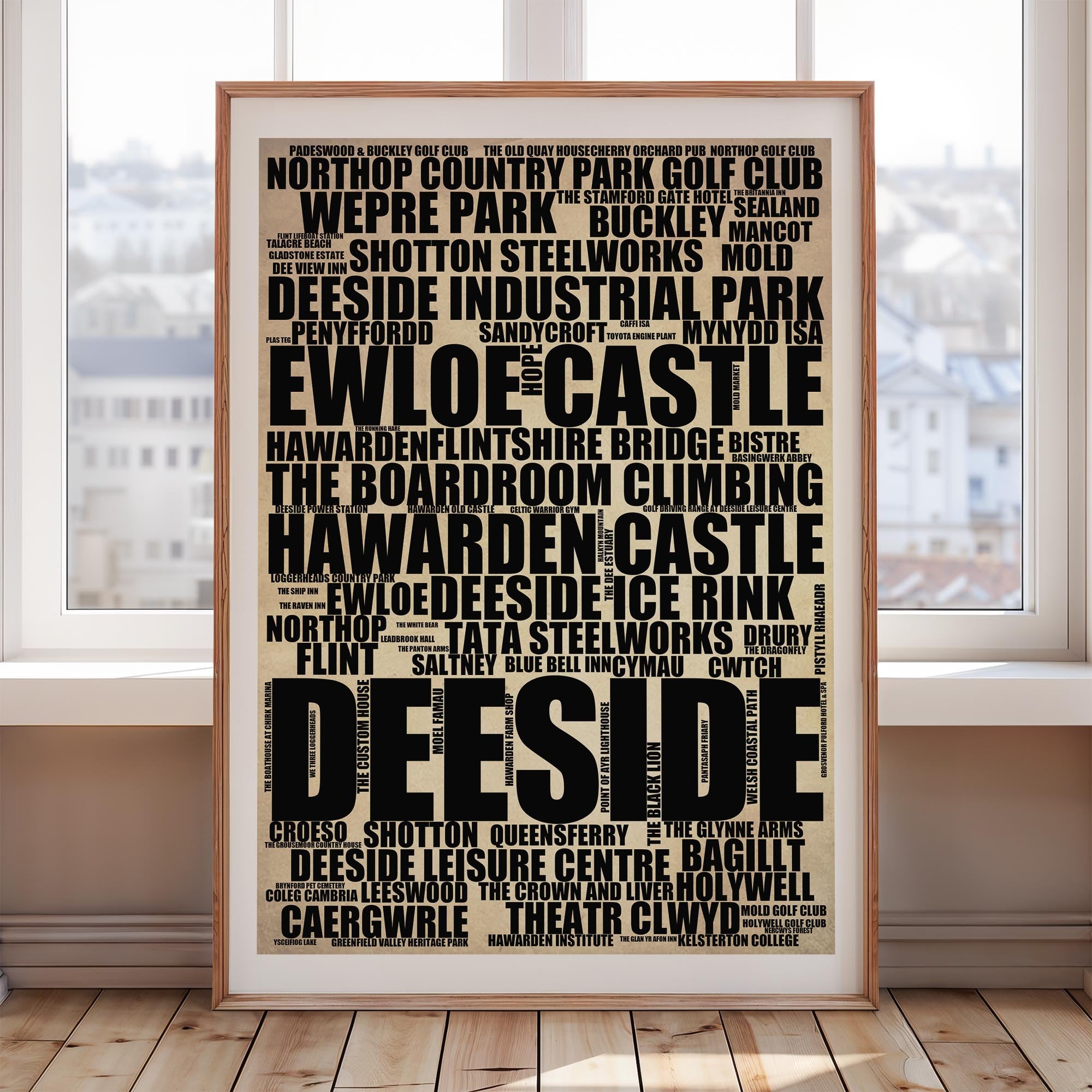 Deeside - Premium Typographic Word Cloud Prints, Posters & Gifts