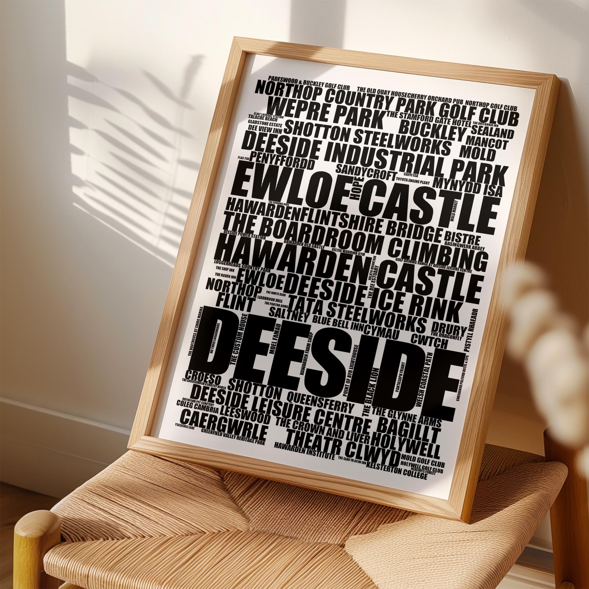 Deeside - Premium Typographic Word Cloud Prints, Posters & Gifts