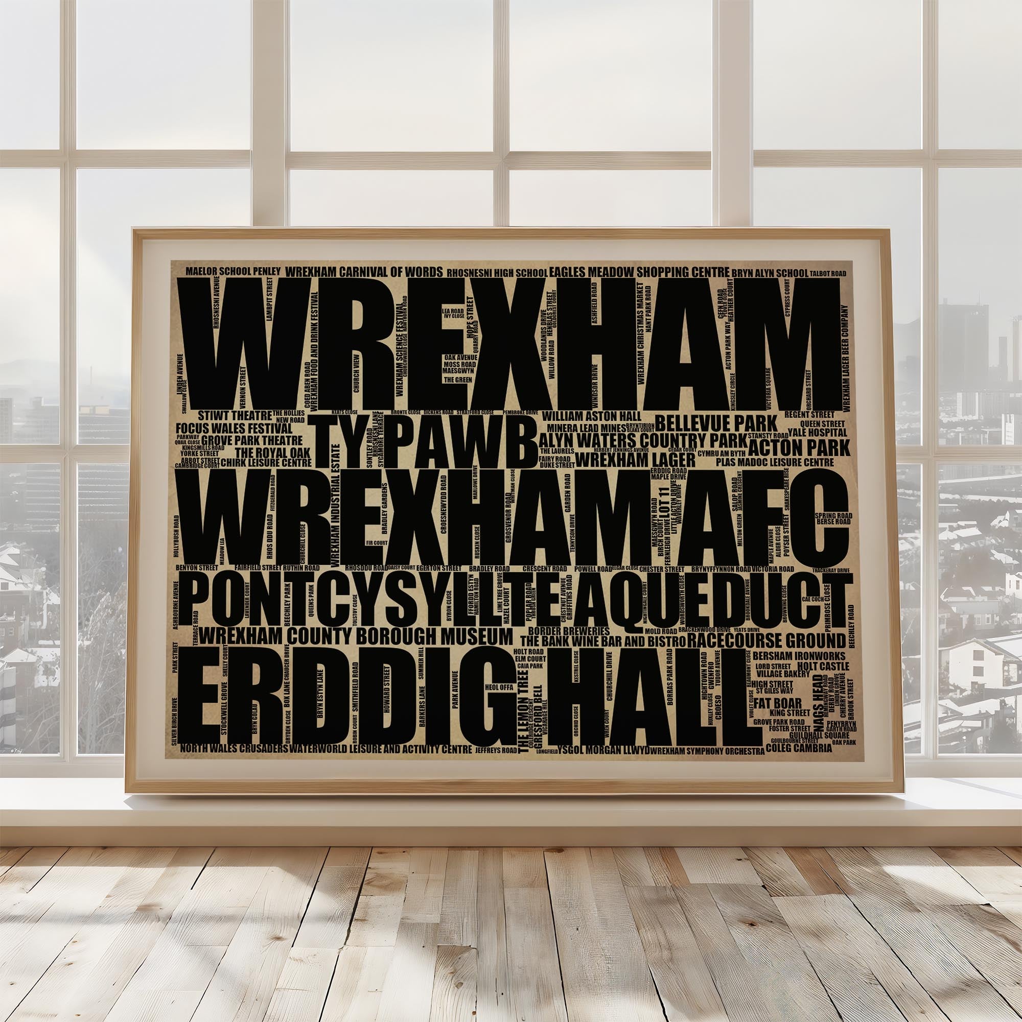 Wrexham - Premium Typographic Word Cloud Prints, Posters & Gifts