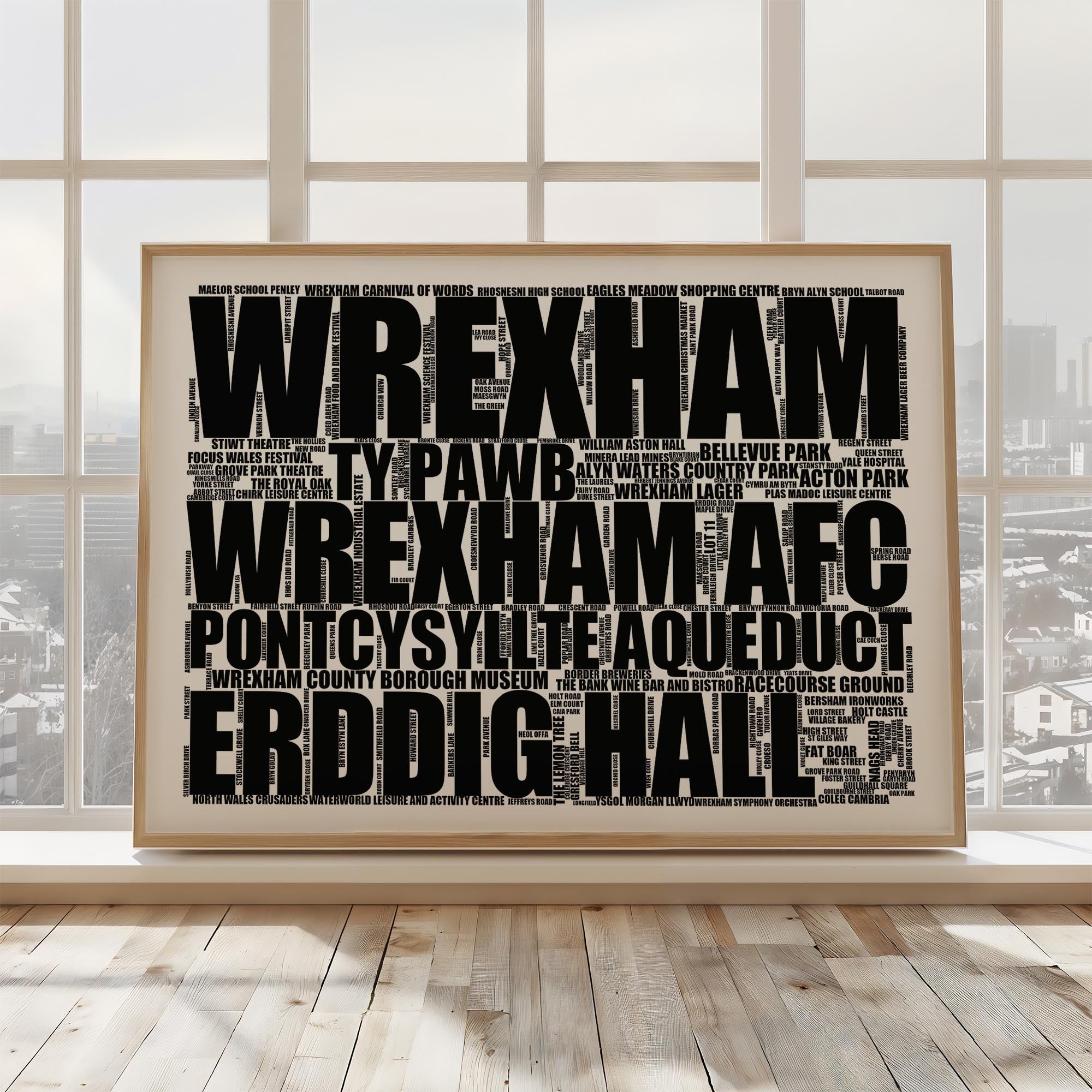 Wrexham - Premium Typographic Word Cloud Prints, Posters & Gifts