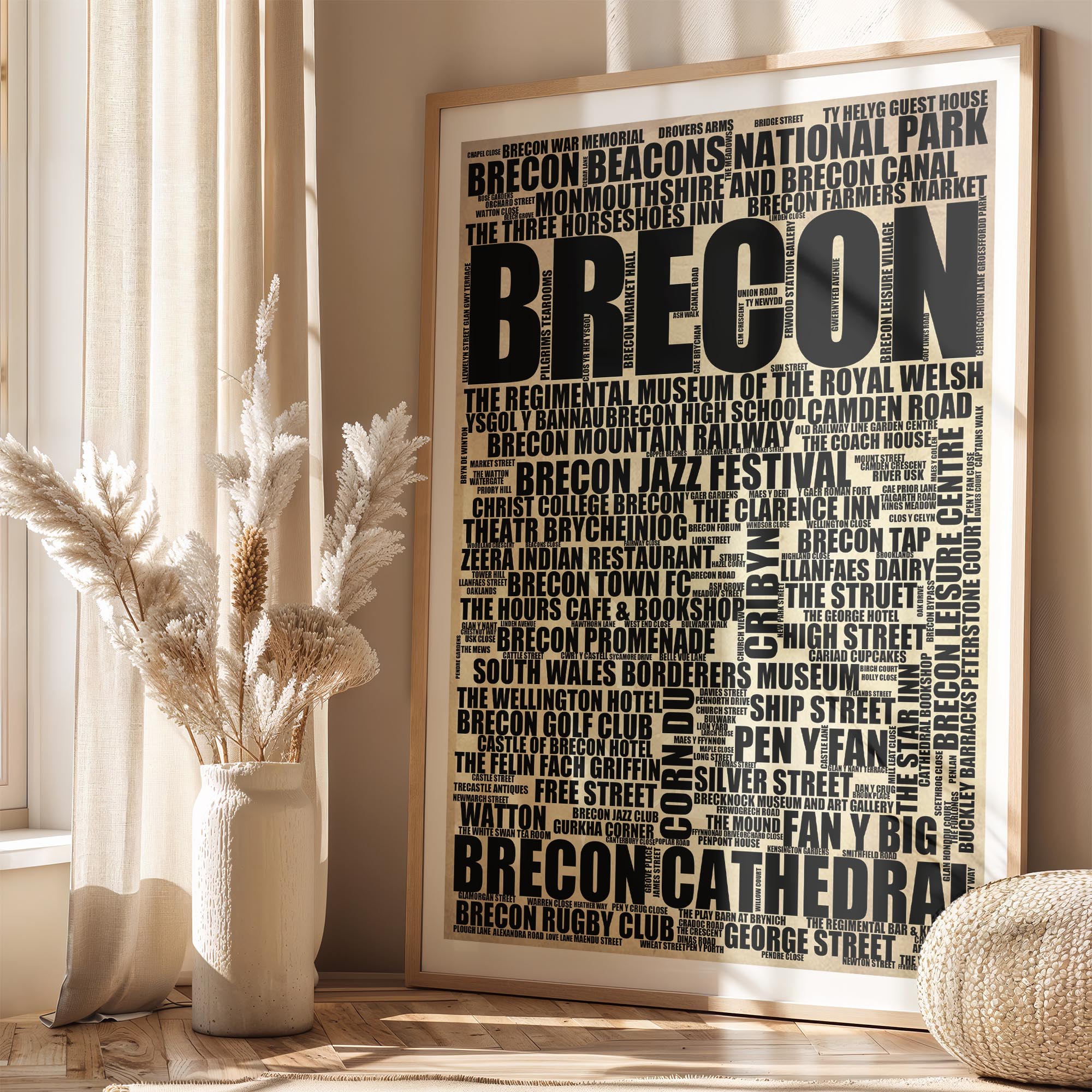 Brecon - Premium Typographic Word Cloud Prints, Posters & Gifts