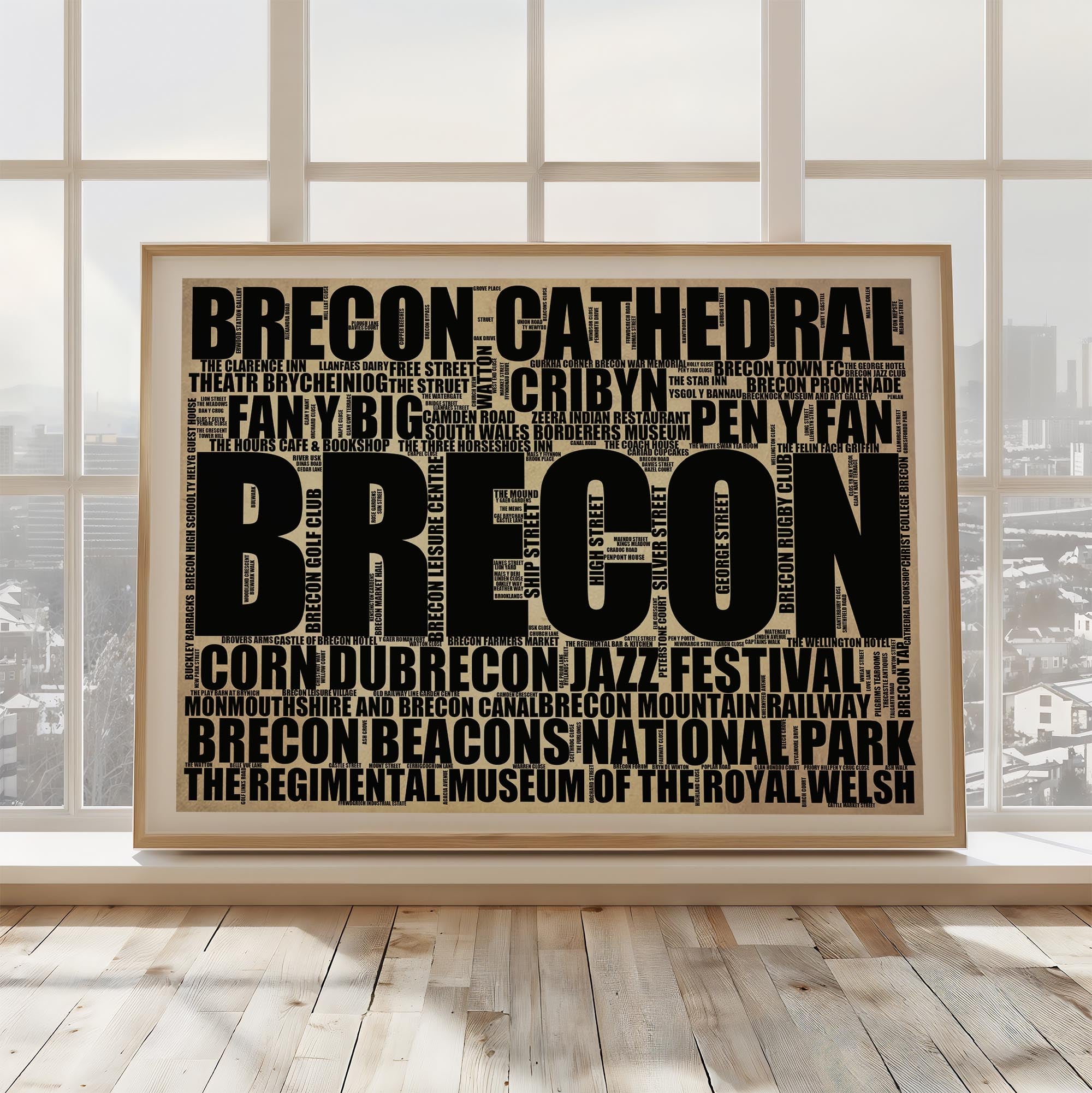 Brecon - Premium Typographic Word Cloud Prints, Posters & Gifts