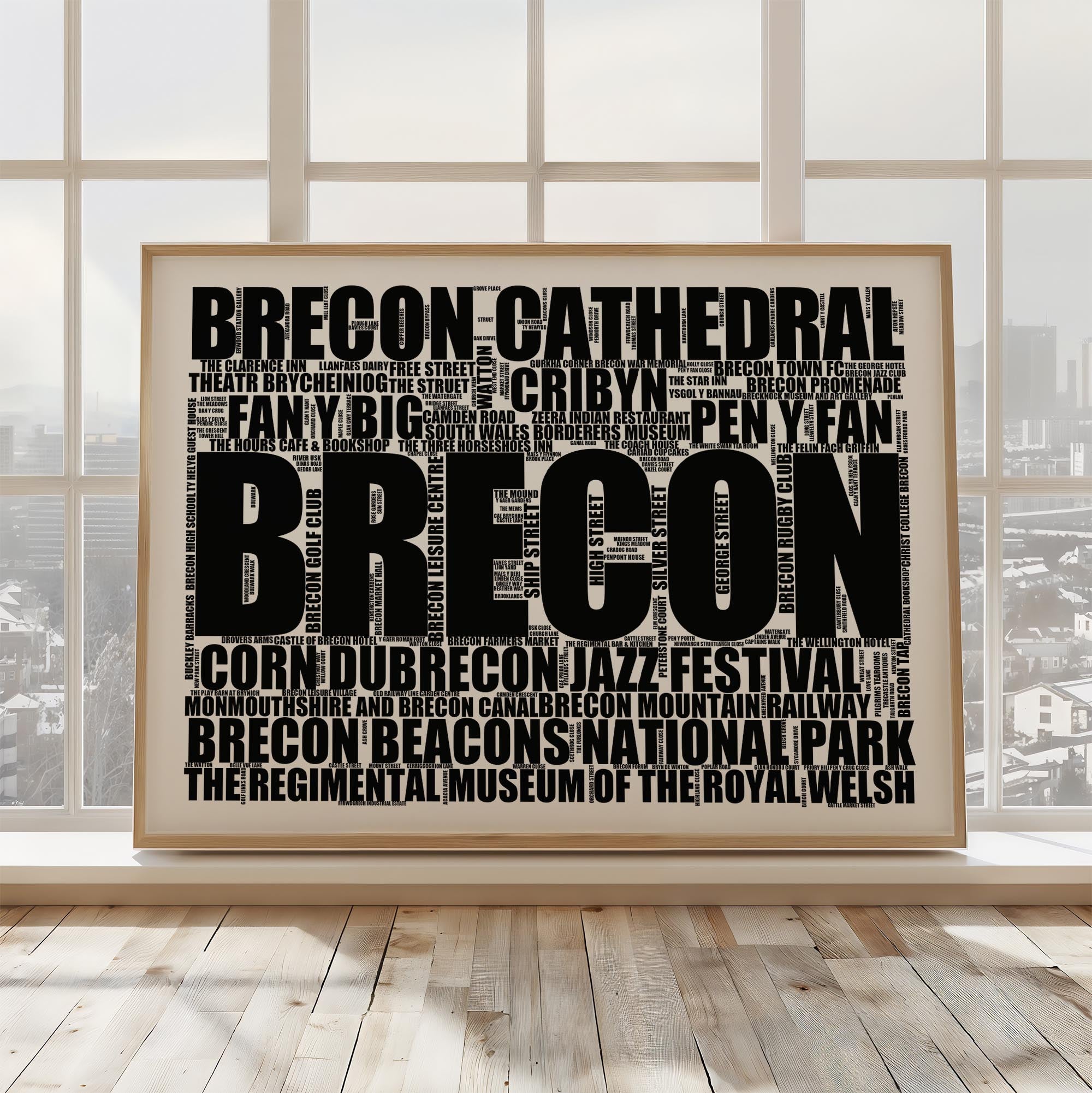 Brecon - Premium Typographic Word Cloud Prints, Posters & Gifts