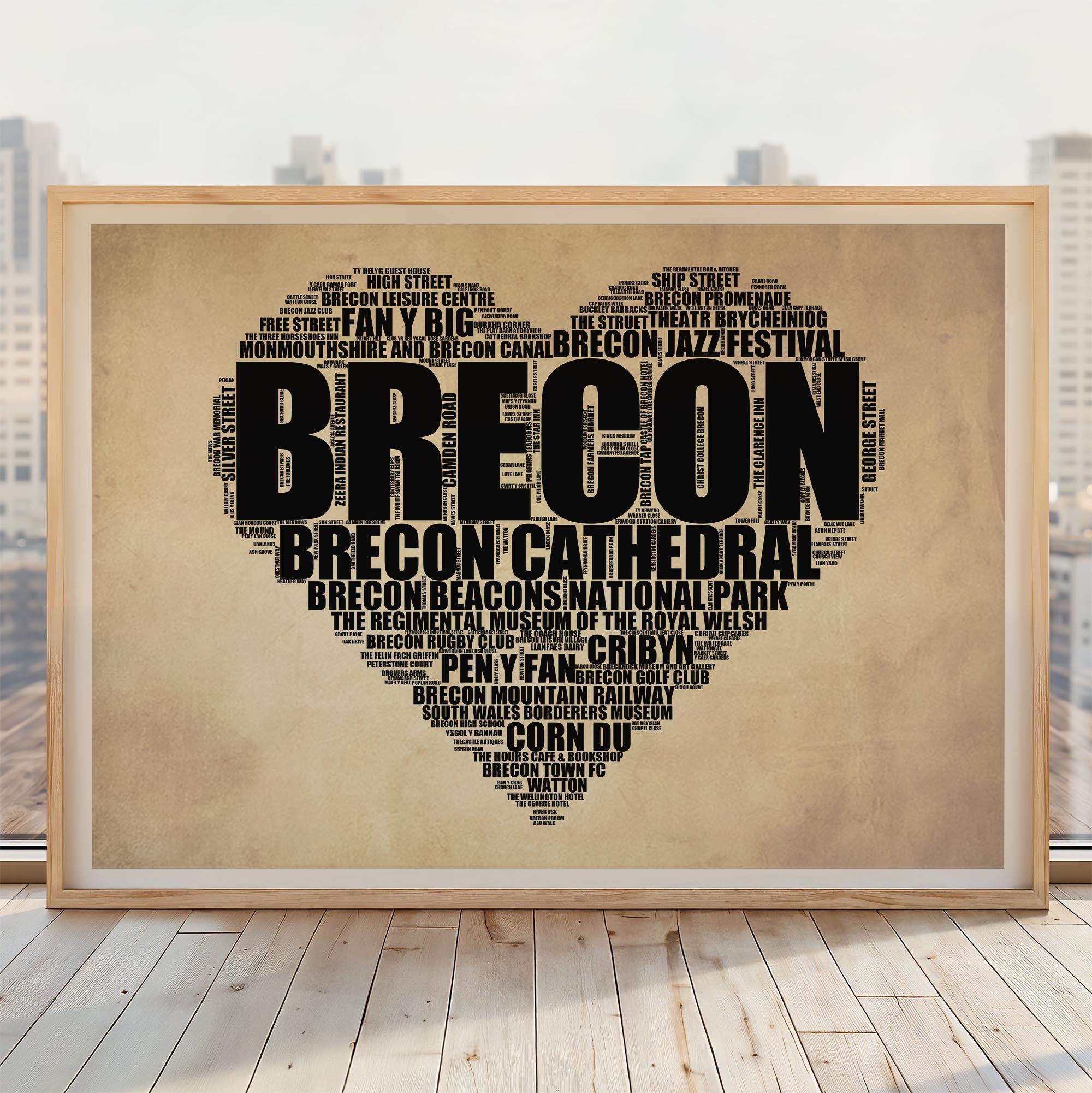 Brecon - Premium Typographic Word Cloud Prints, Posters & Gifts