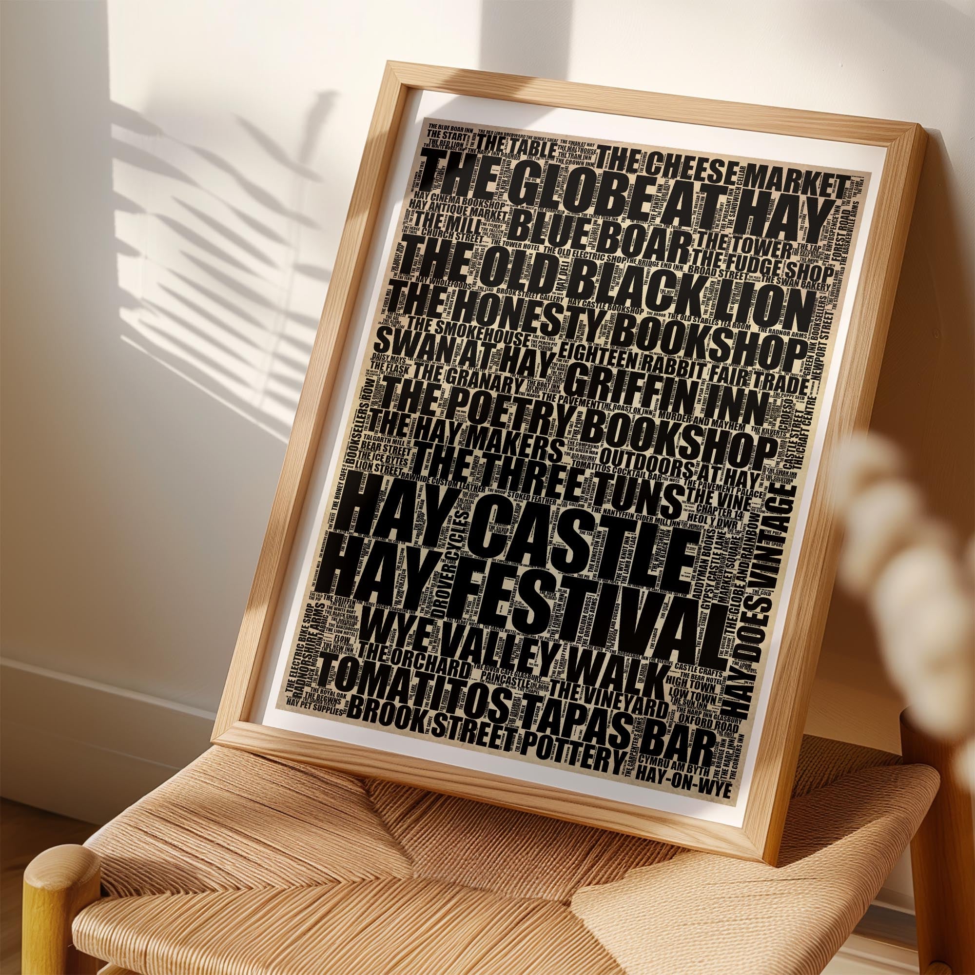 Hay-on-Wye - Premium Typographic Word Cloud Prints, Posters & Gifts