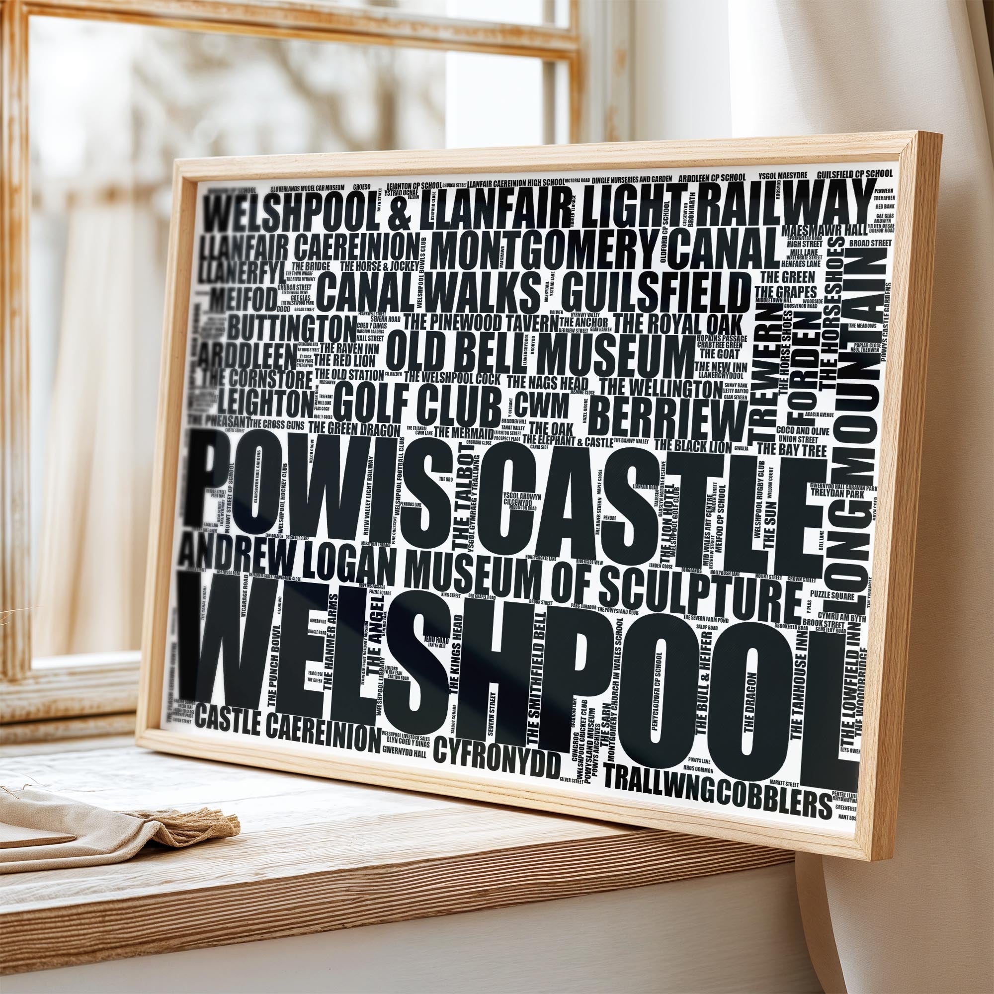 Welshpool - Premium Typographic Word Cloud Prints, Posters & Gifts