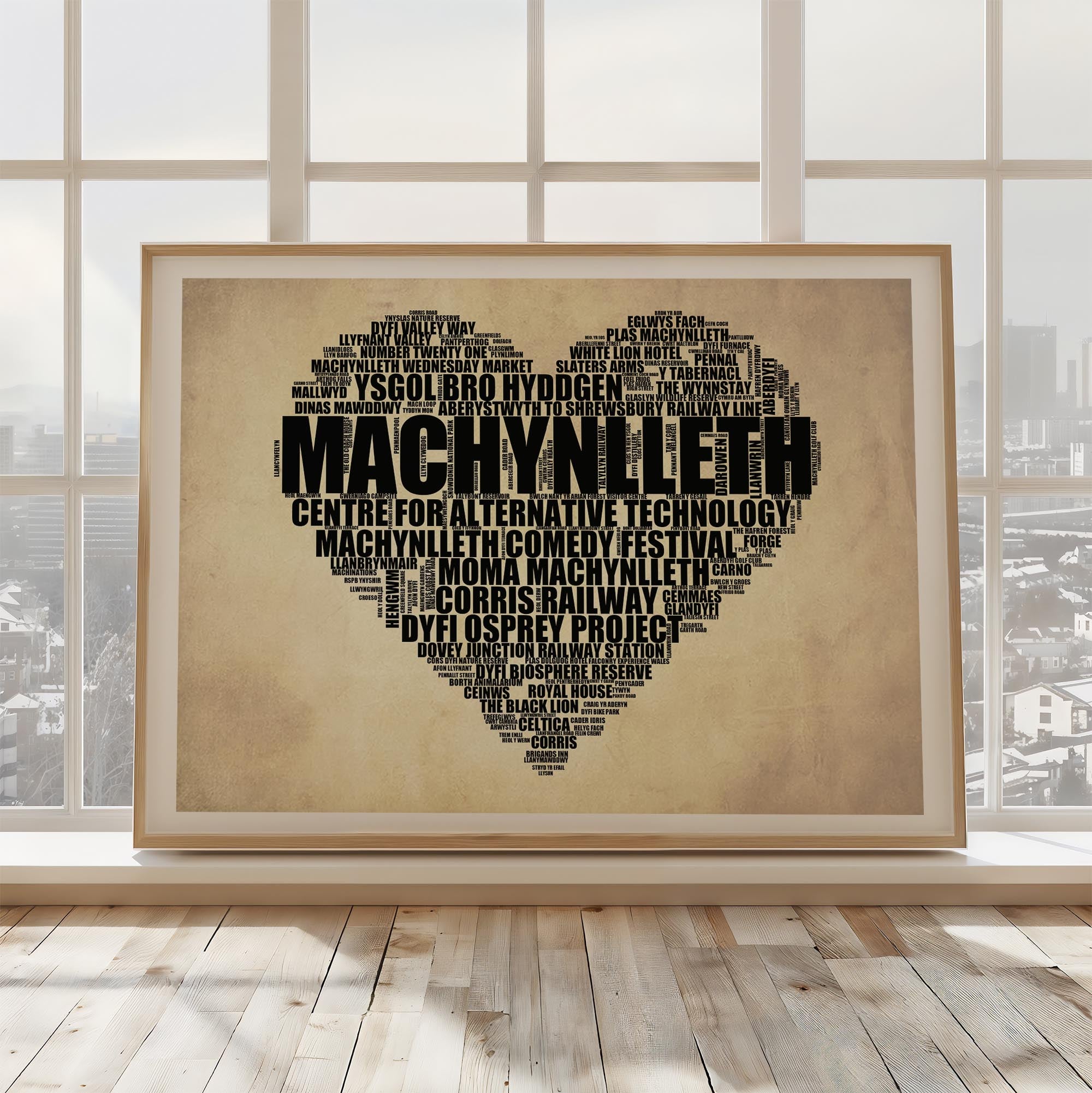 Machynlleth - Premium Typographic Word Cloud Prints, Posters & Gifts