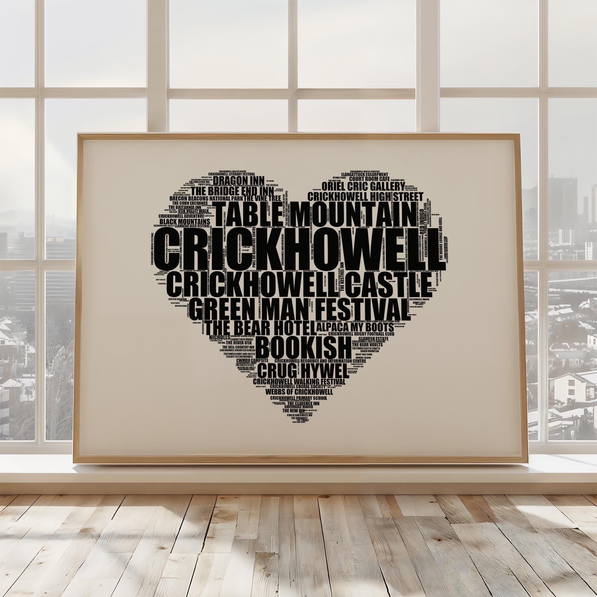 Crickhowell - Premium Typographic Word Cloud Prints, Posters & Gifts