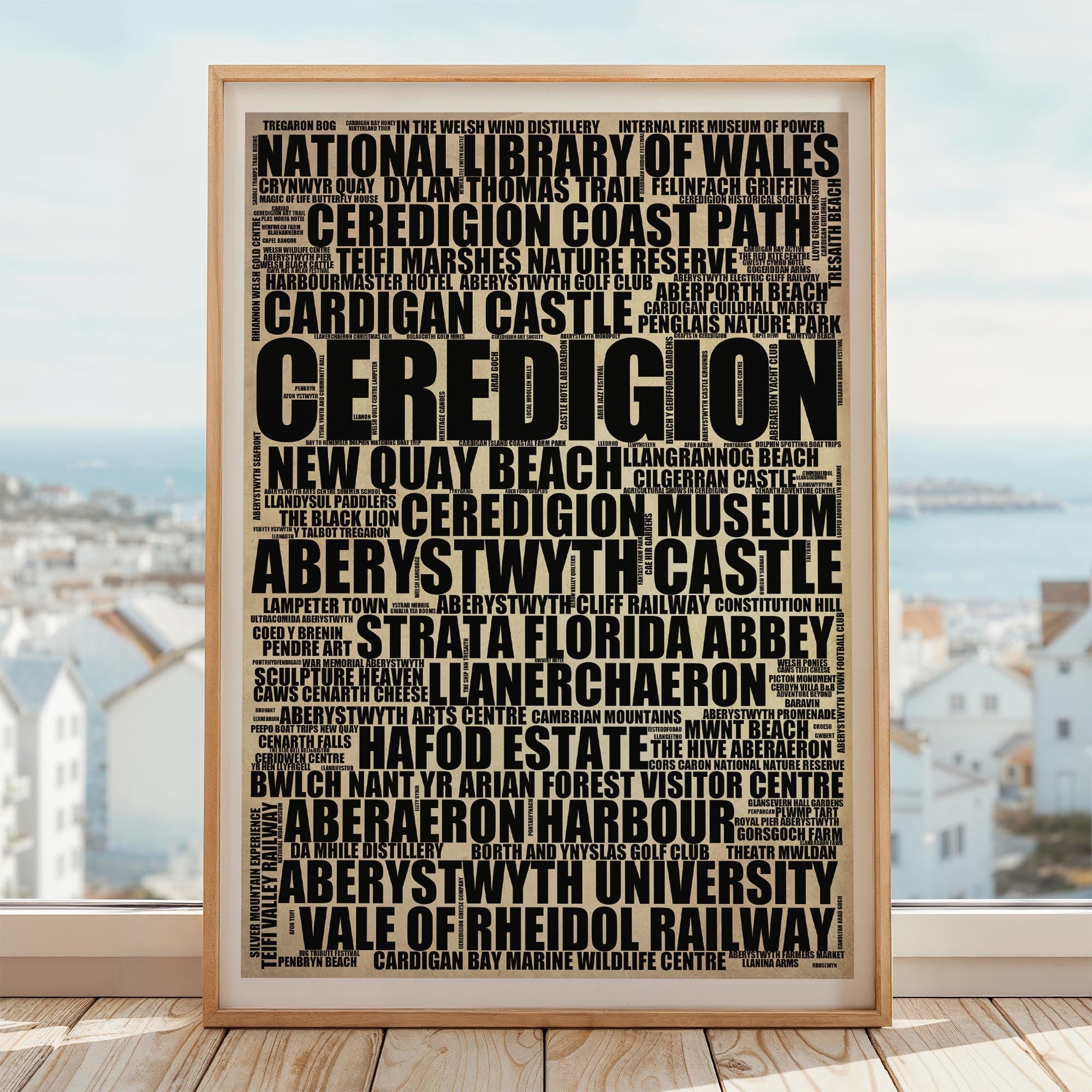 Ceredigion - Premium Typographic Word Cloud Prints, Posters & Gifts