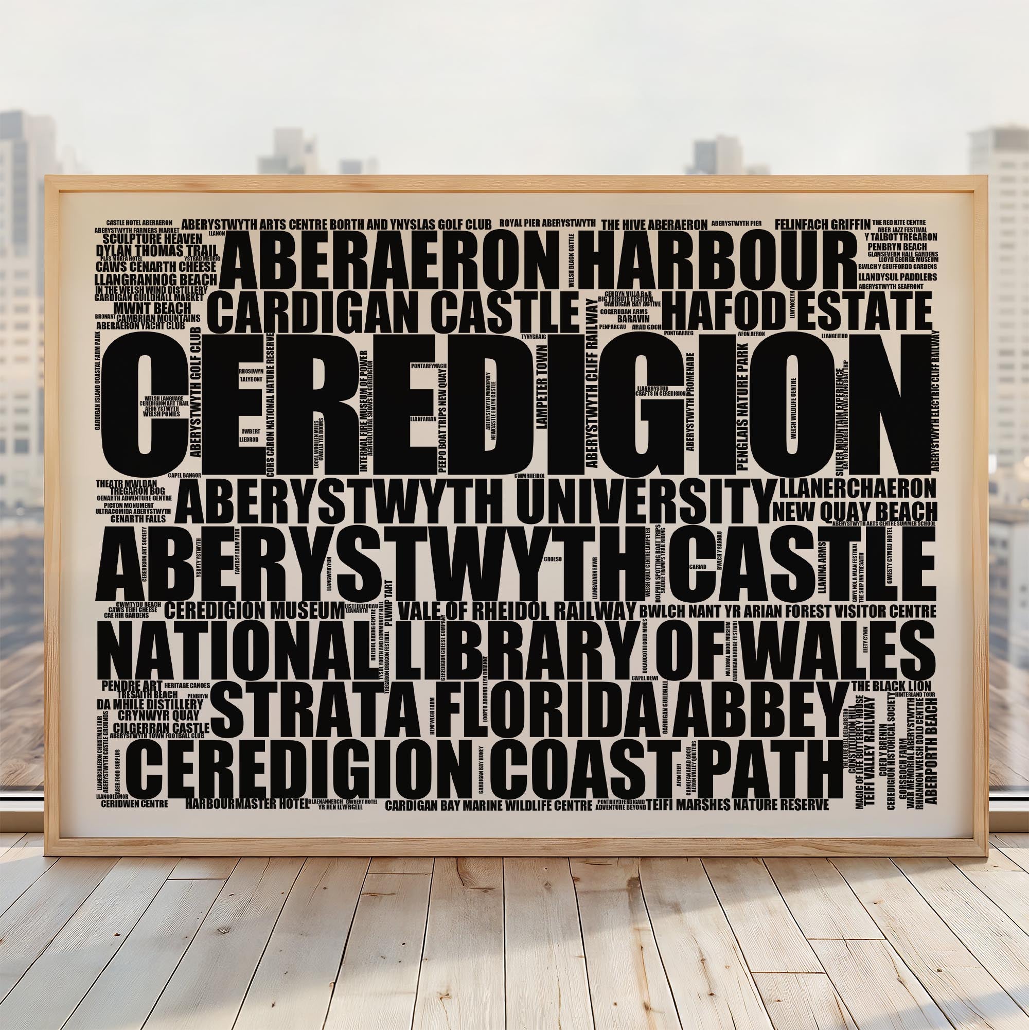 Ceredigion - Premium Typographic Word Cloud Prints, Posters & Gifts