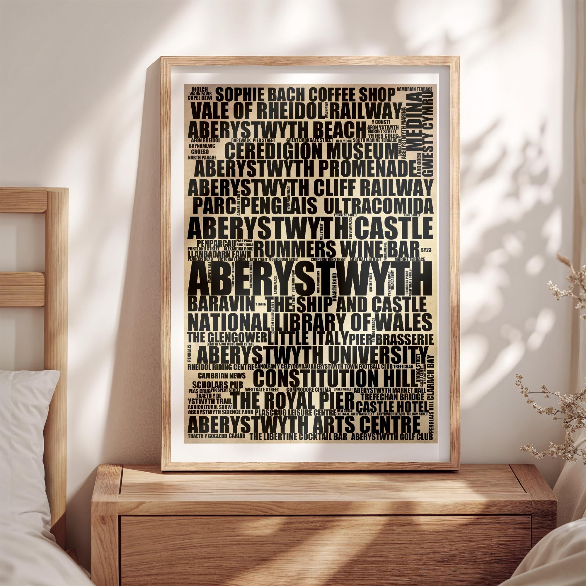 Aberystwyth - Premium Typographic Word Cloud Prints, Posters & Gifts