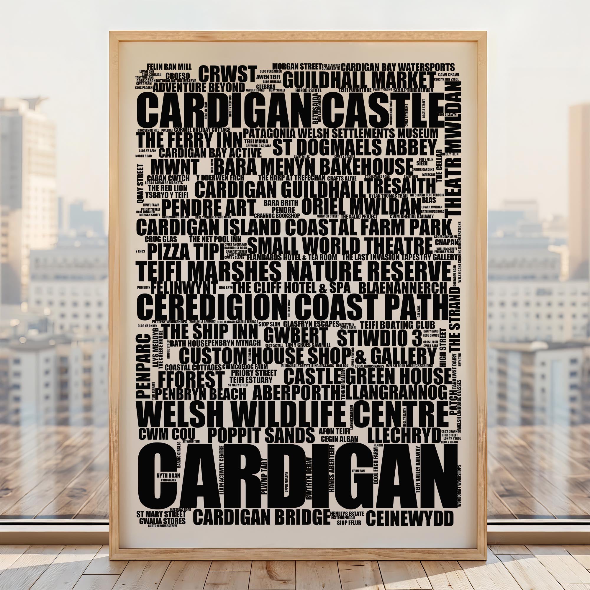 Cardigan - Premium Typographic Word Cloud Prints, Posters & Gifts