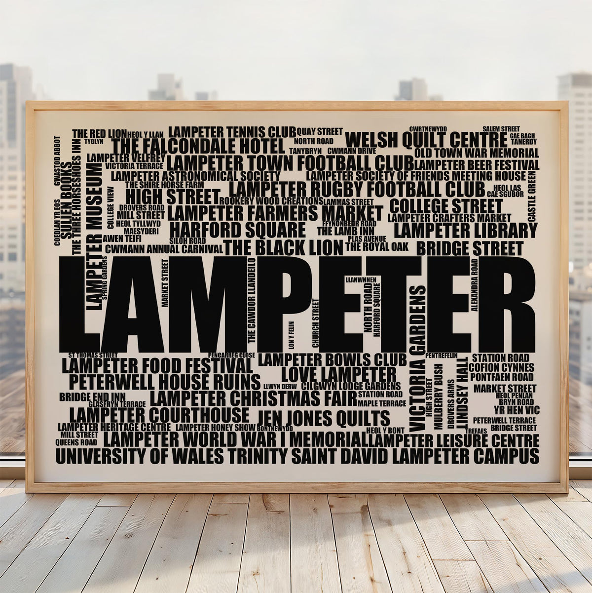 Lampeter - Premium Typographic Word Cloud Prints, Posters & Gifts