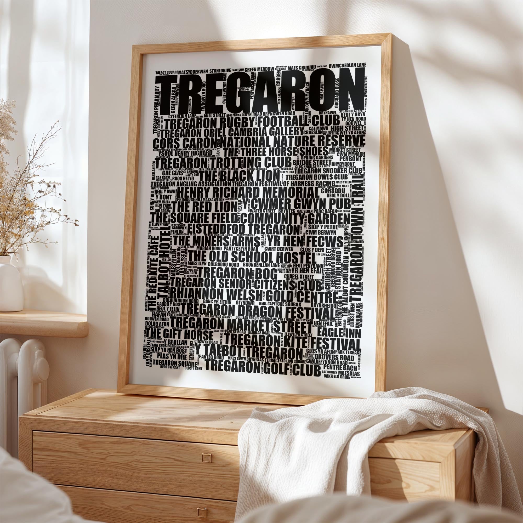 Tregaron - Premium Typographic Word Cloud Prints, Posters & Gifts