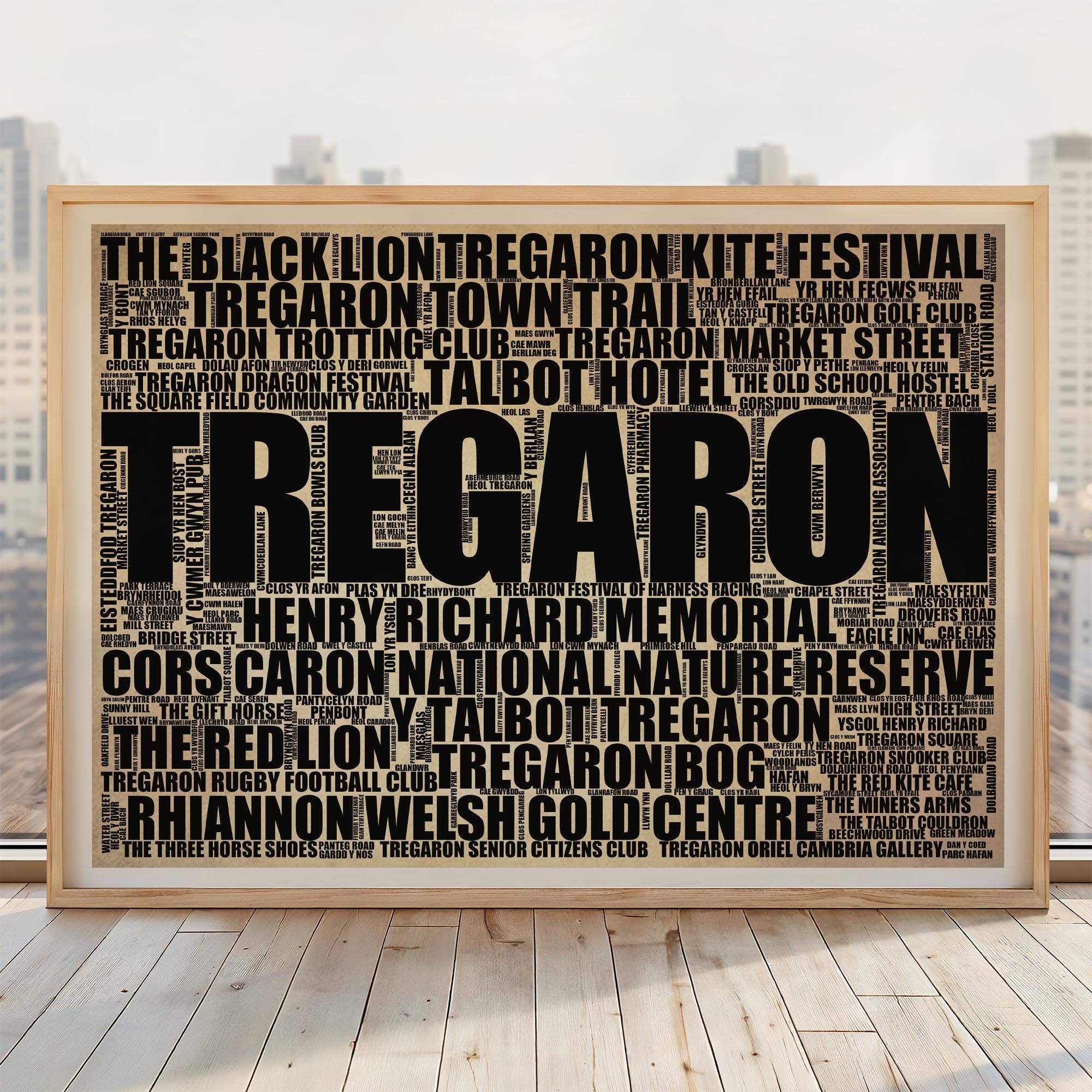 Tregaron - Premium Typographic Word Cloud Prints, Posters & Gifts