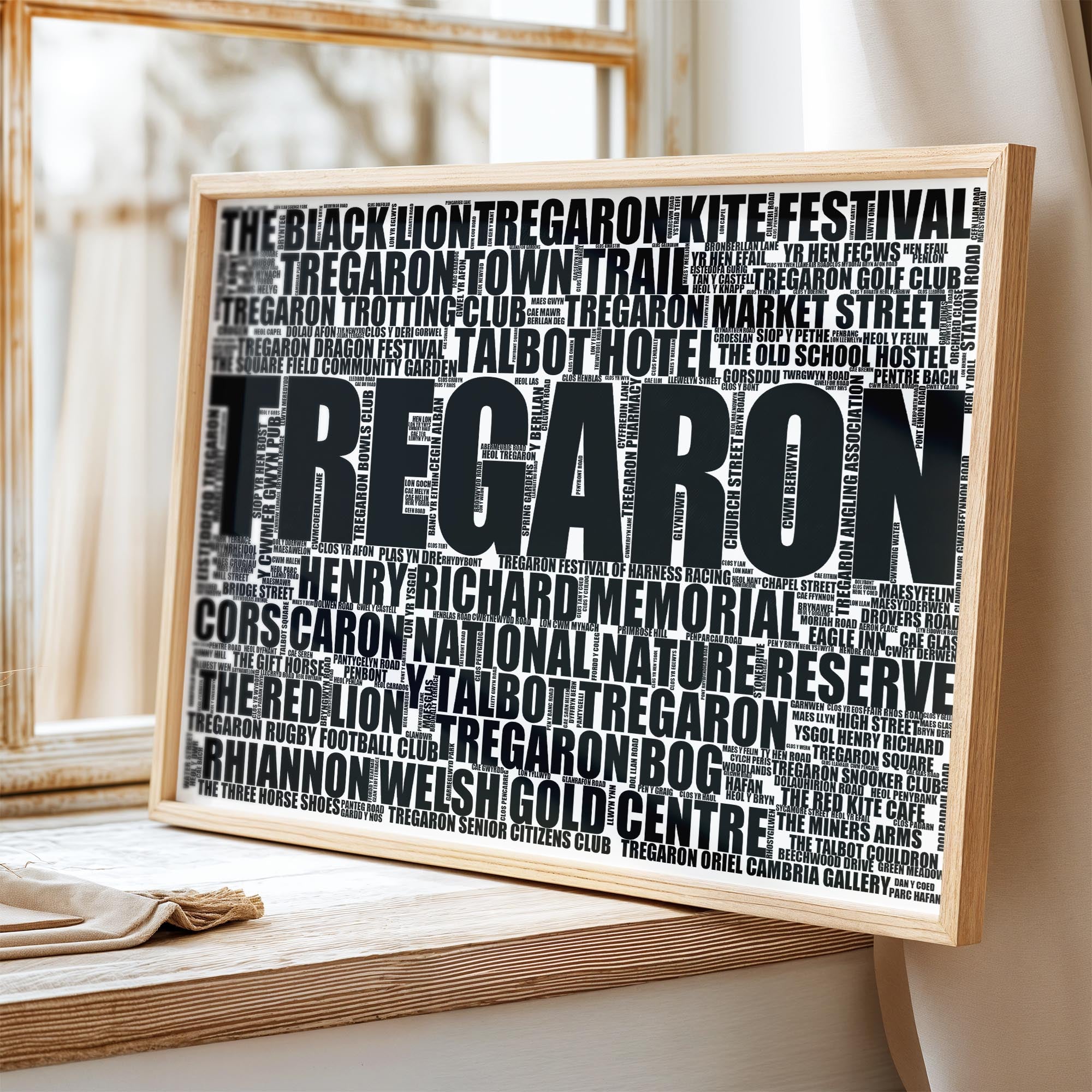 Tregaron - Premium Typographic Word Cloud Prints, Posters & Gifts