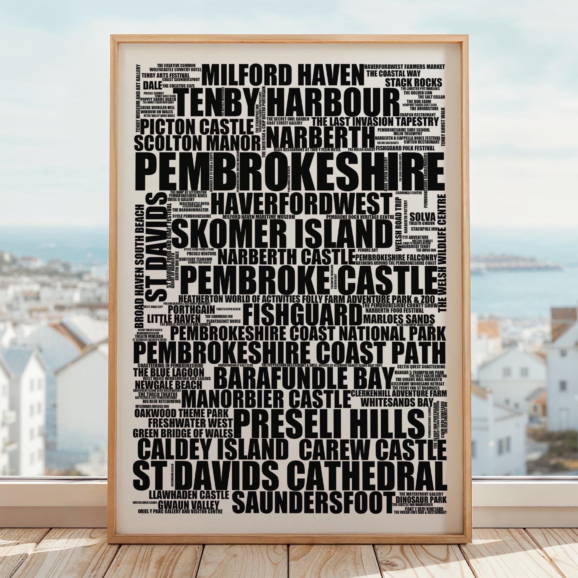 Pembrokeshire - Premium Typographic Word Cloud Prints, Posters & Gifts