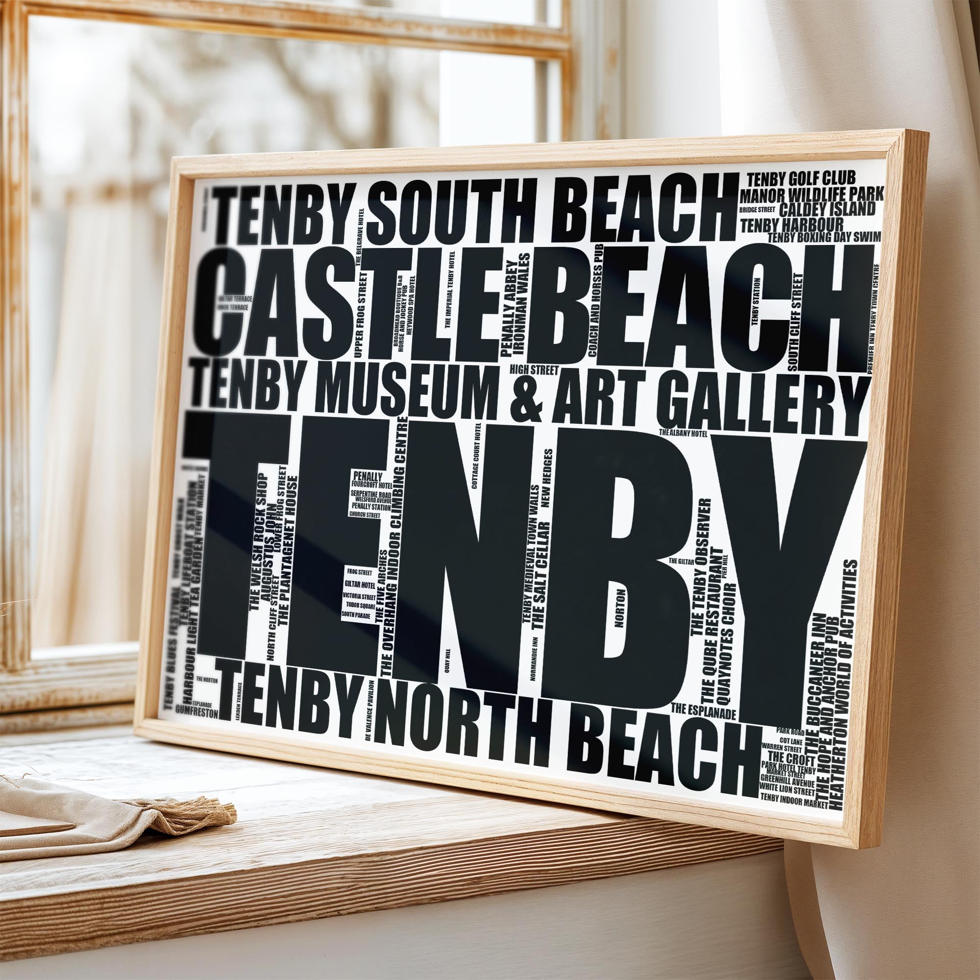 Tenby - Premium Typographic Word Cloud Prints, Posters & Gifts