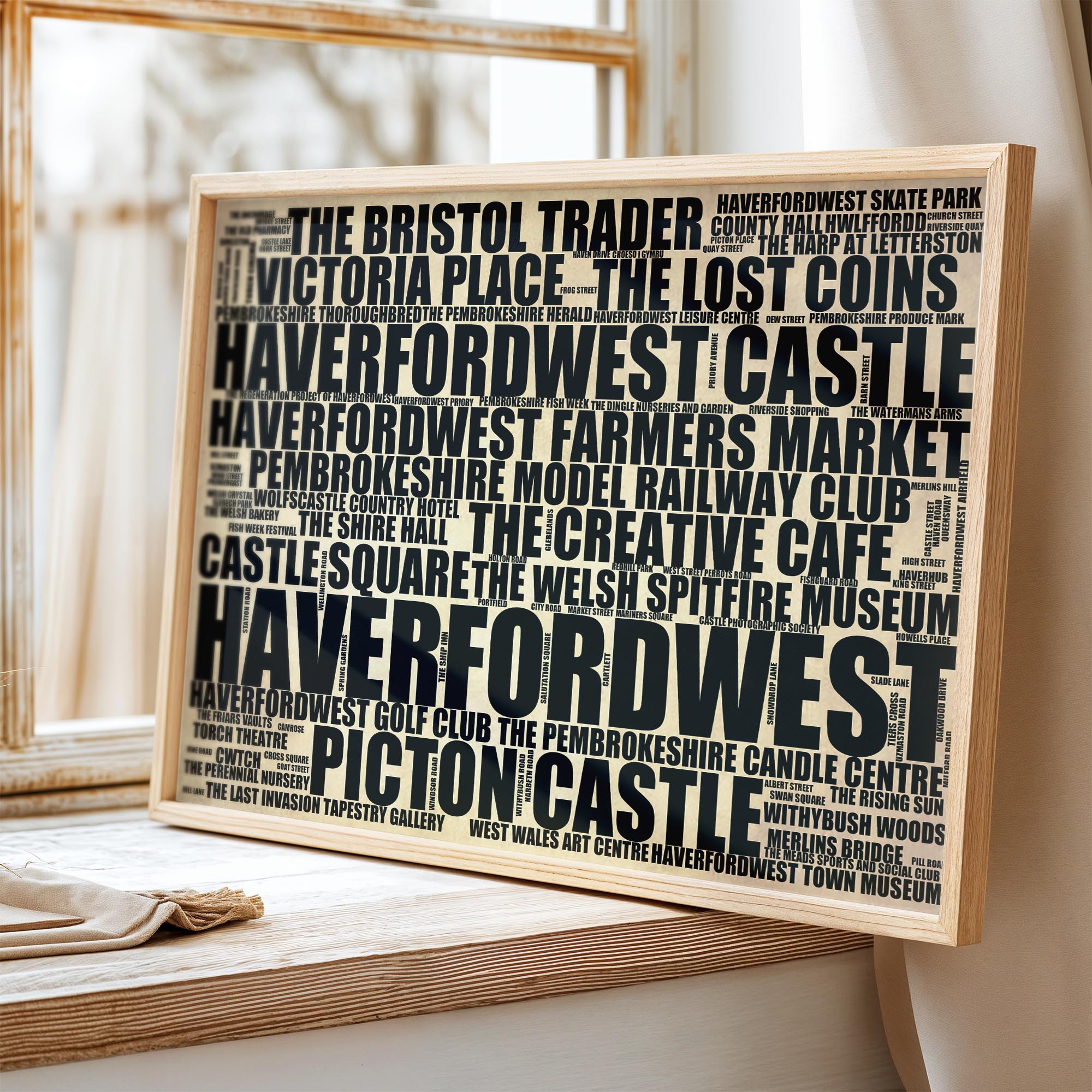 Haverfordwest - Premium Typographic Word Cloud Prints, Posters & Gifts