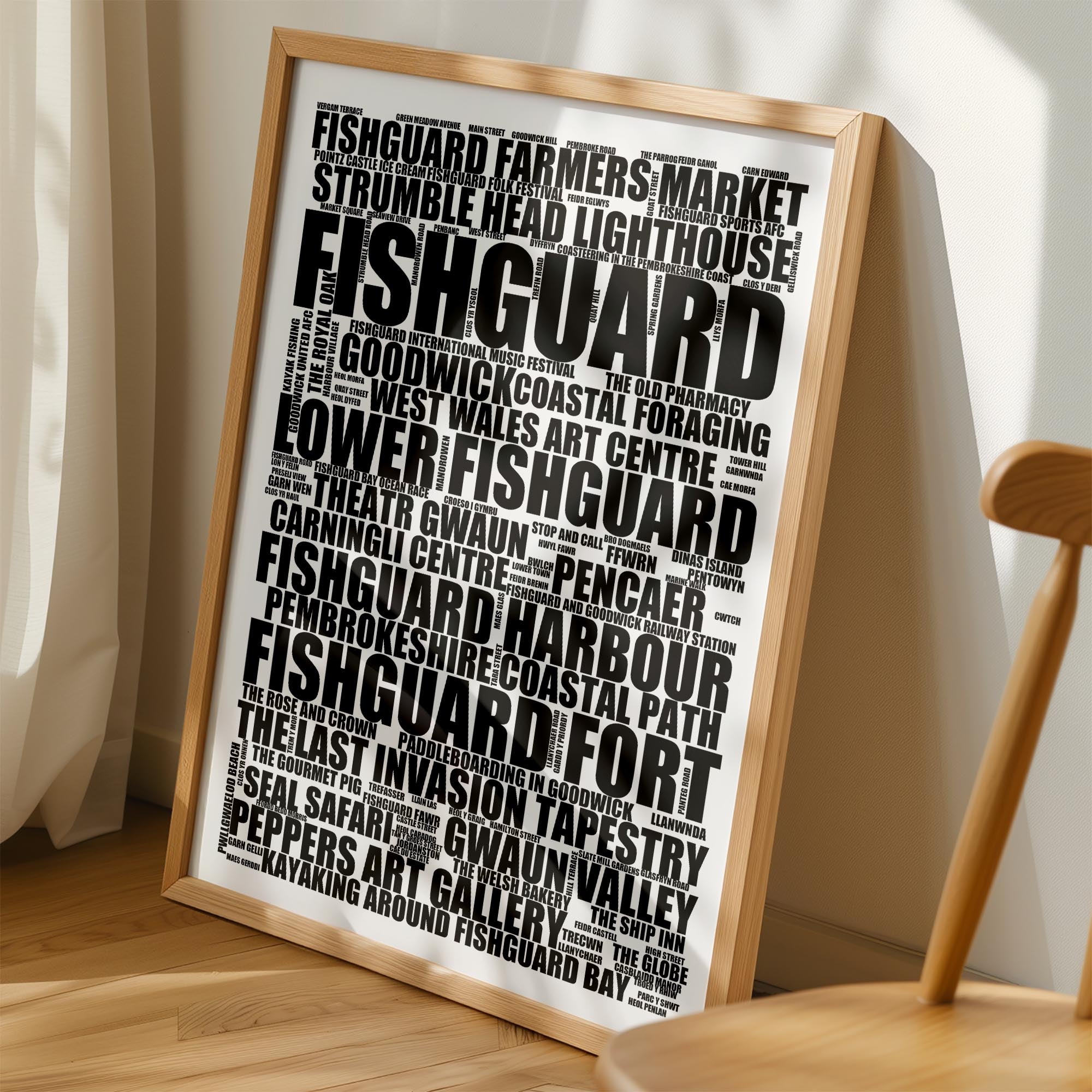 Fishguard - Premium Typographic Word Cloud Prints, Posters & Gifts