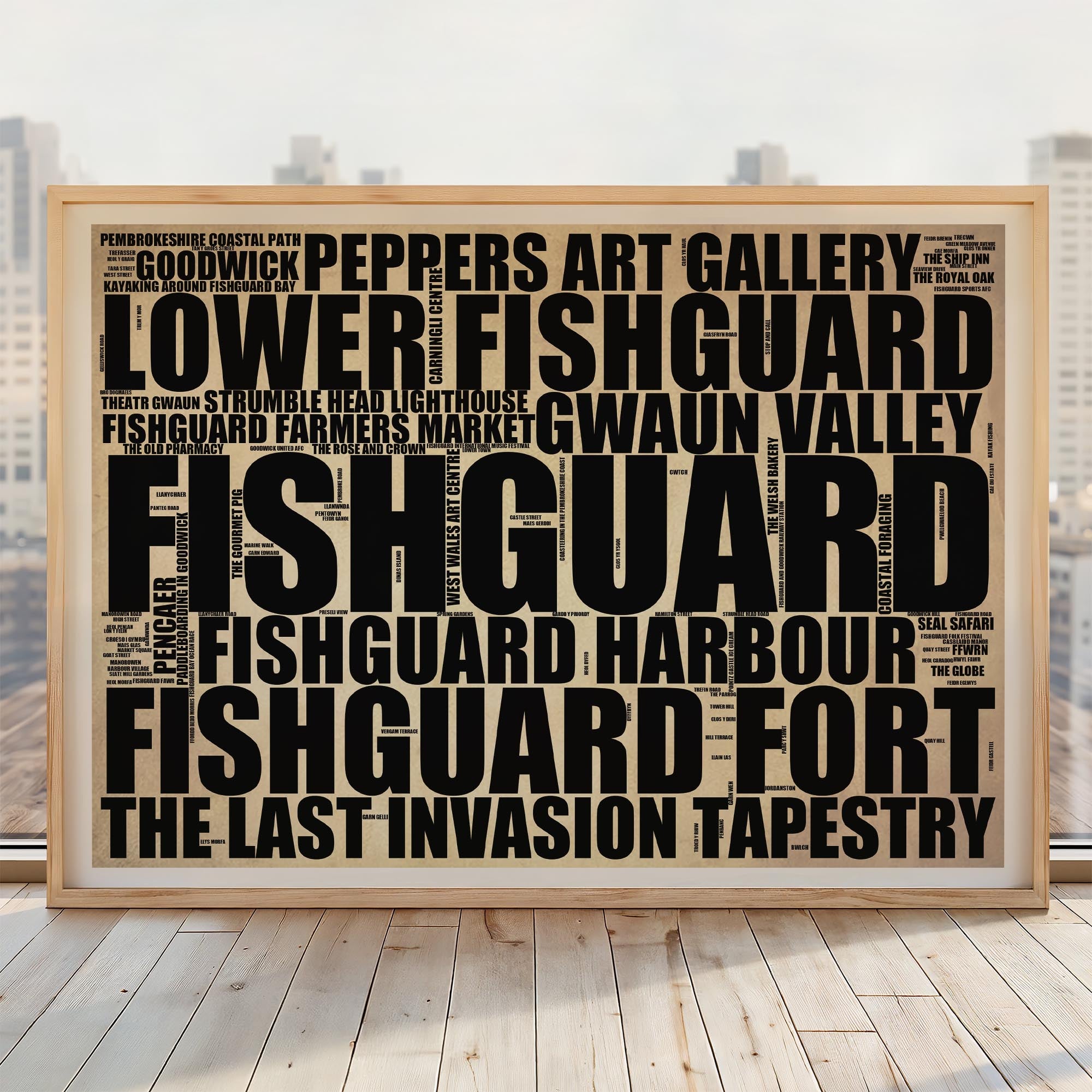 Fishguard - Premium Typographic Word Cloud Prints, Posters & Gifts