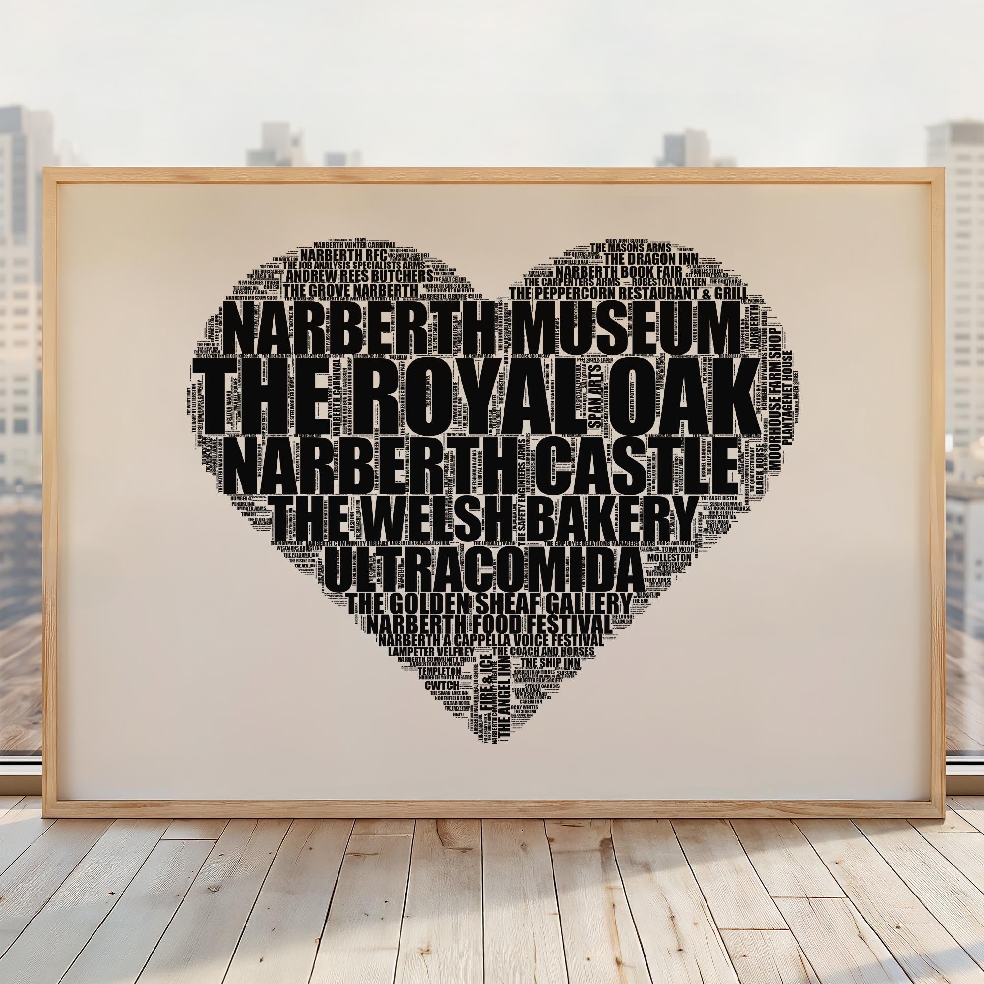 Narberth - Premium Typographic Word Cloud Prints, Posters & Gifts