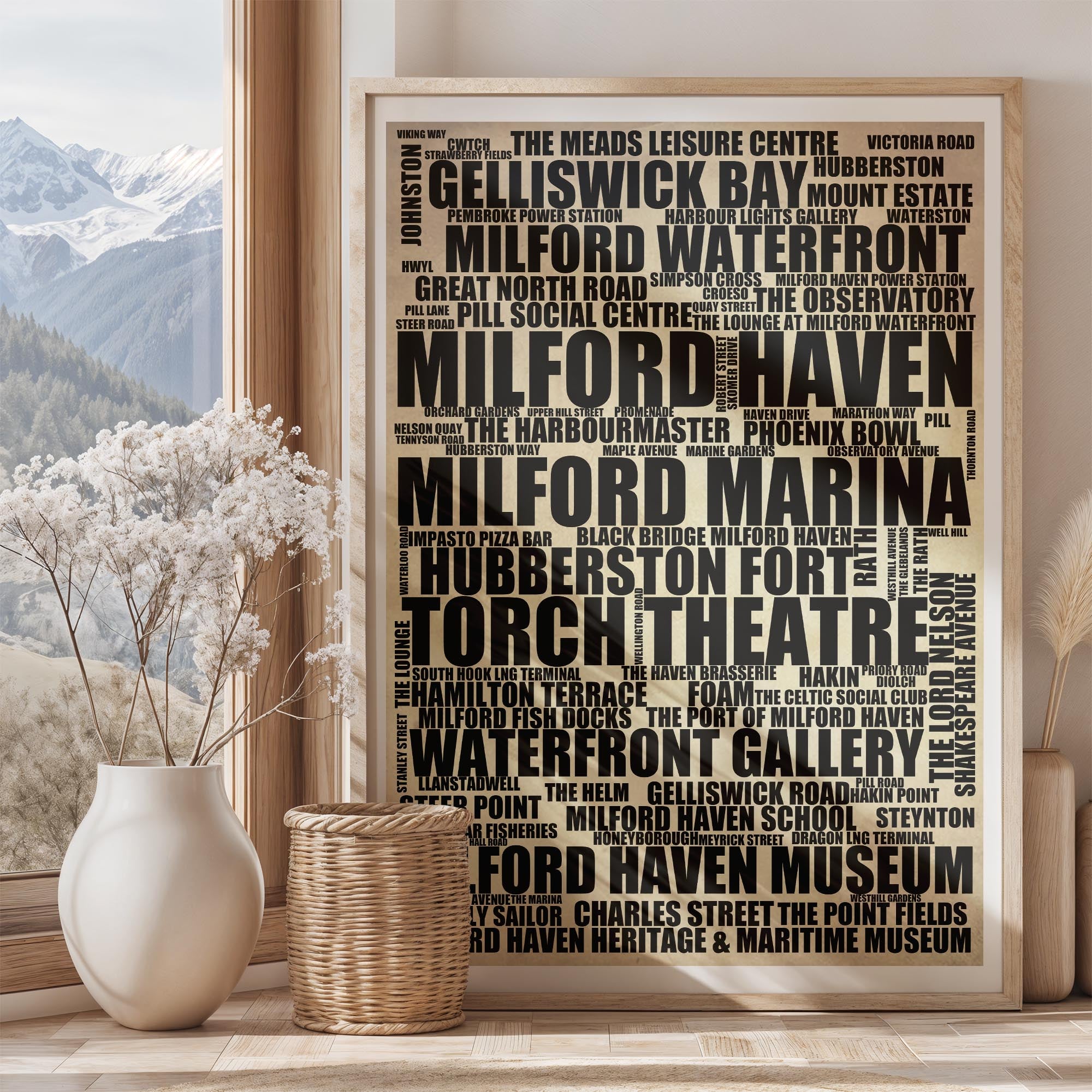 Milford Haven - Premium Typographic Word Cloud Prints, Posters & Gifts