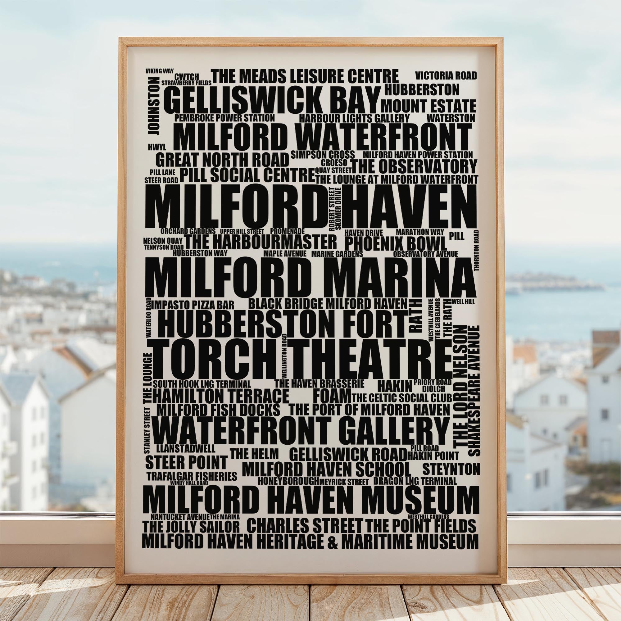 Milford Haven - Premium Typographic Word Cloud Prints, Posters & Gifts