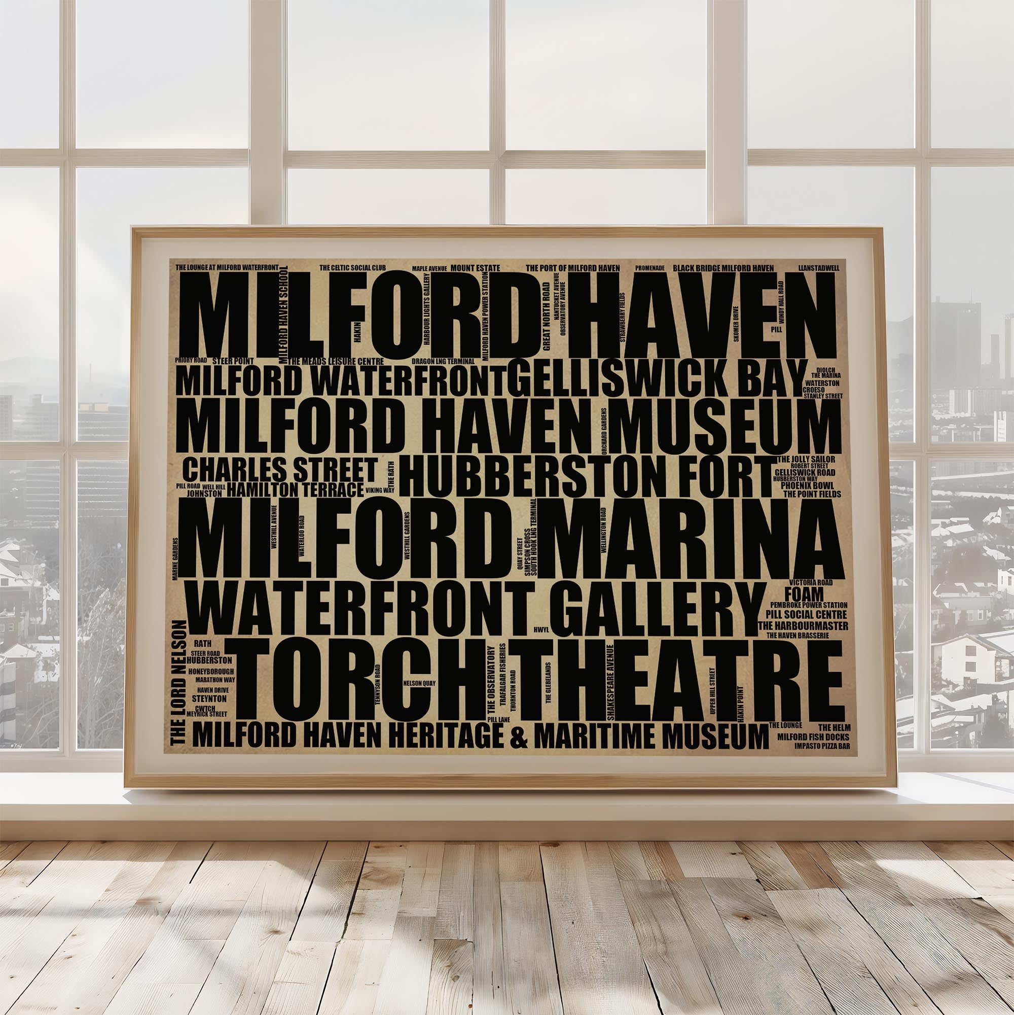 Milford Haven - Premium Typographic Word Cloud Prints, Posters & Gifts