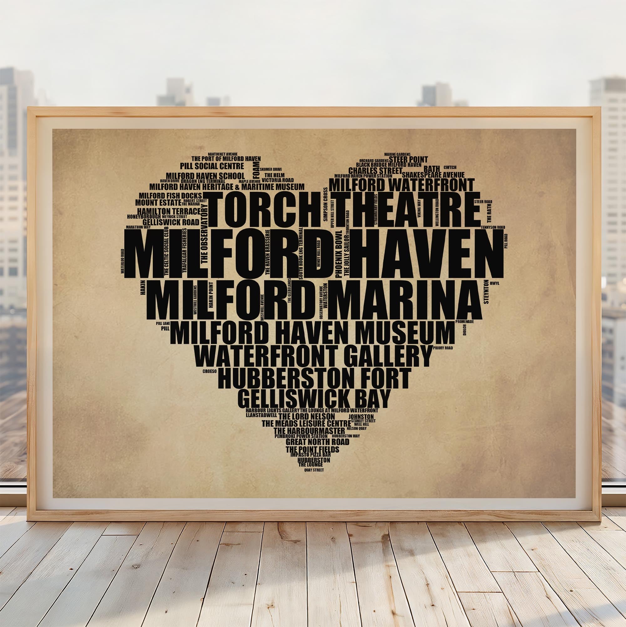 Milford Haven - Premium Typographic Word Cloud Prints, Posters & Gifts