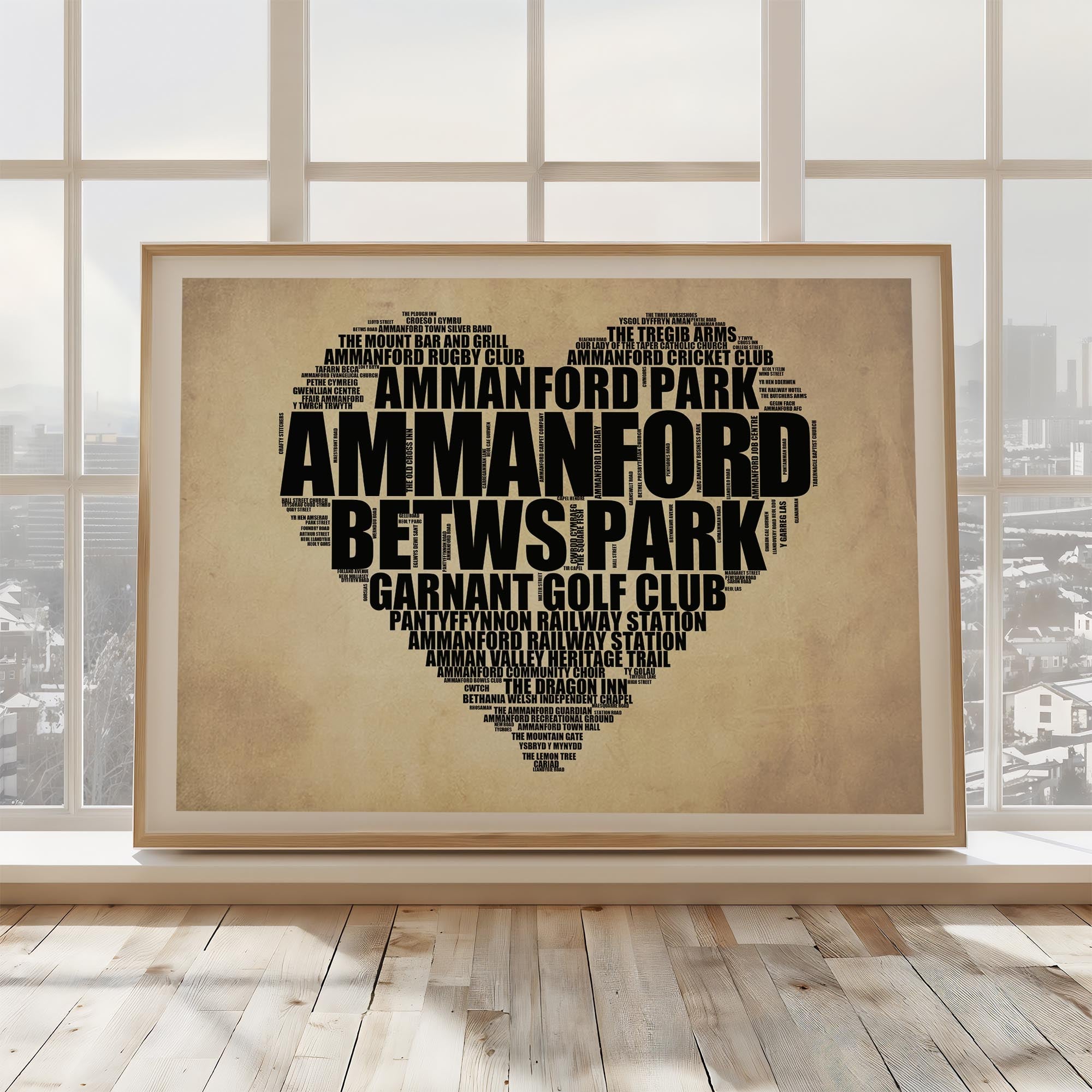 Ammanford - Premium Typographic Word Cloud Prints, Posters & Gifts