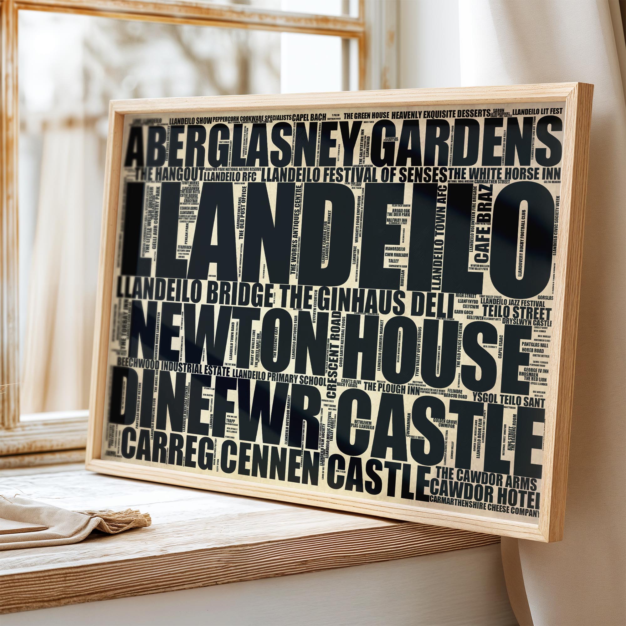 Llandeilo - Premium Typographic Word Cloud Prints, Posters & Gifts