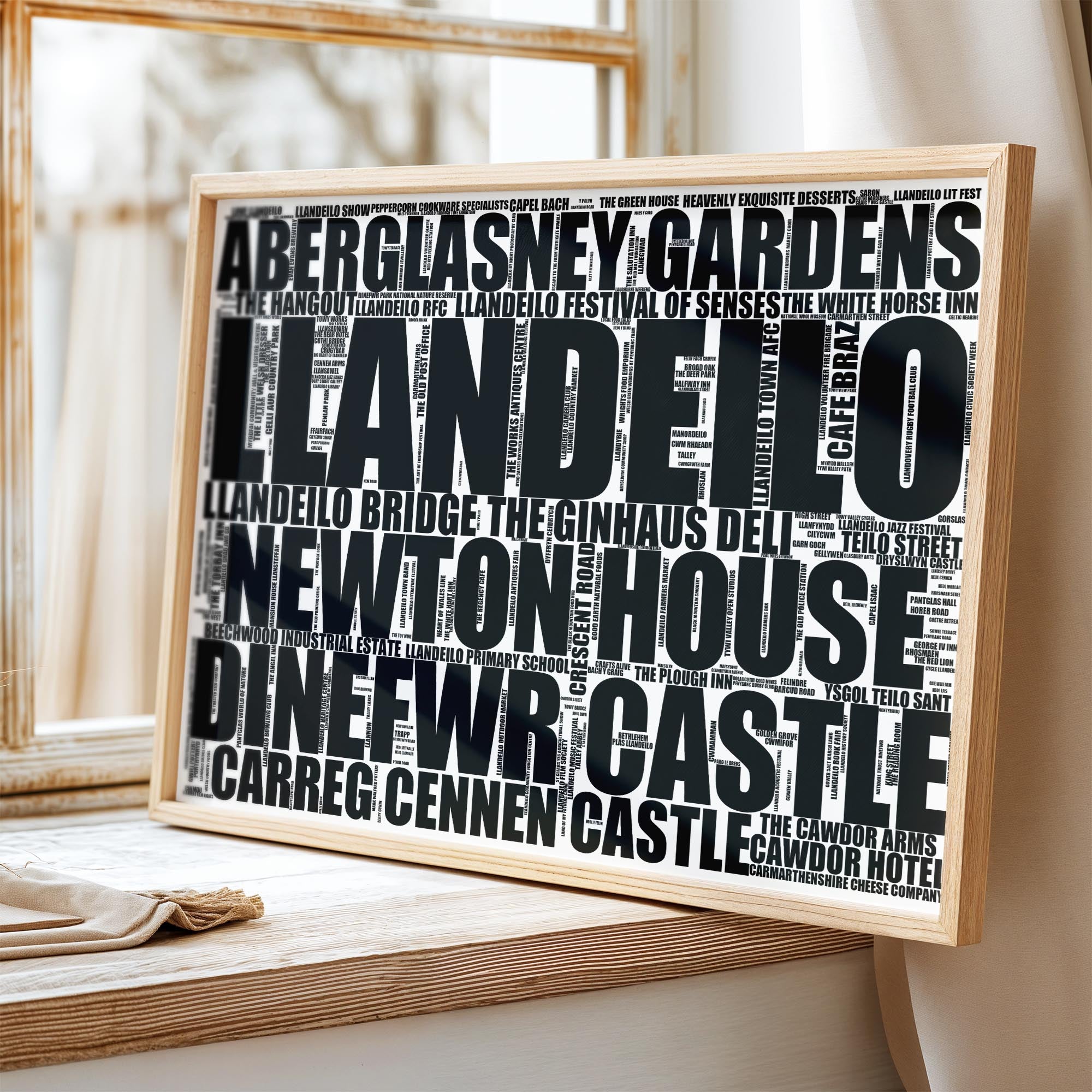 Llandeilo - Premium Typographic Word Cloud Prints, Posters & Gifts