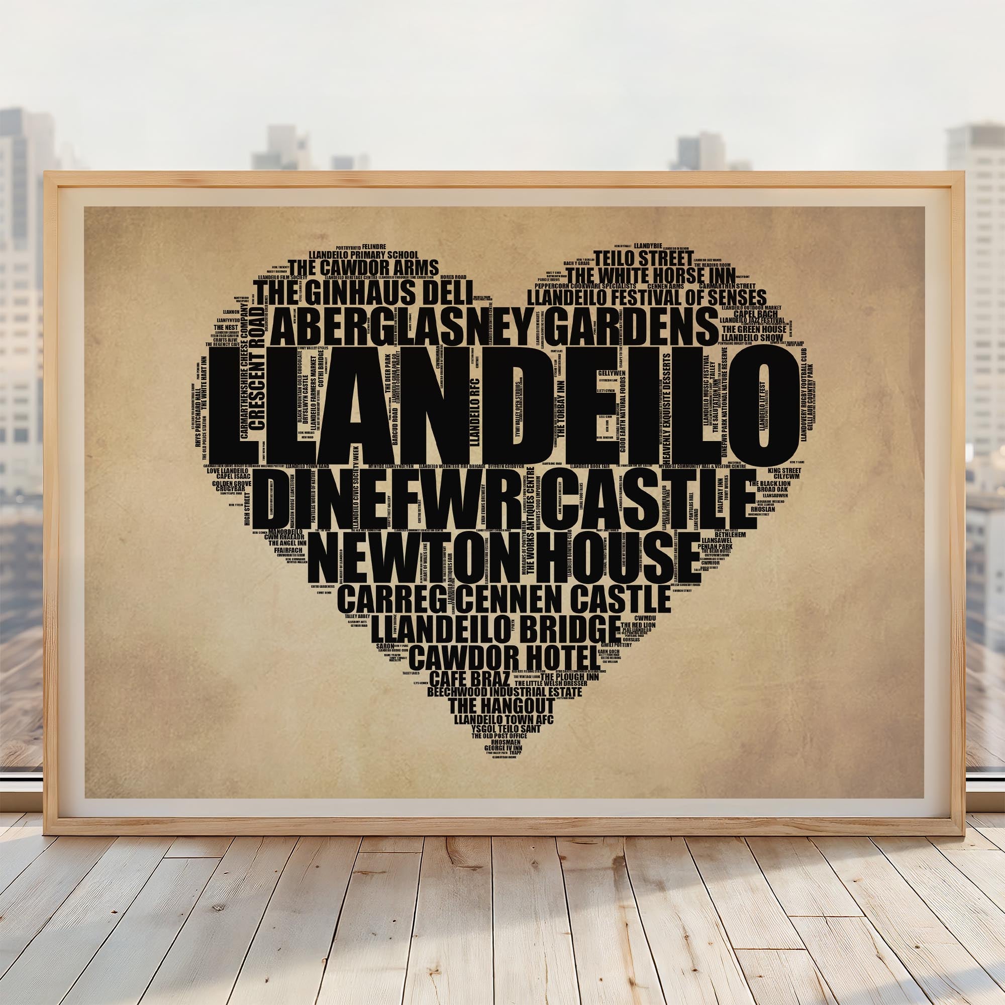 Llandeilo - Premium Typographic Word Cloud Prints, Posters & Gifts
