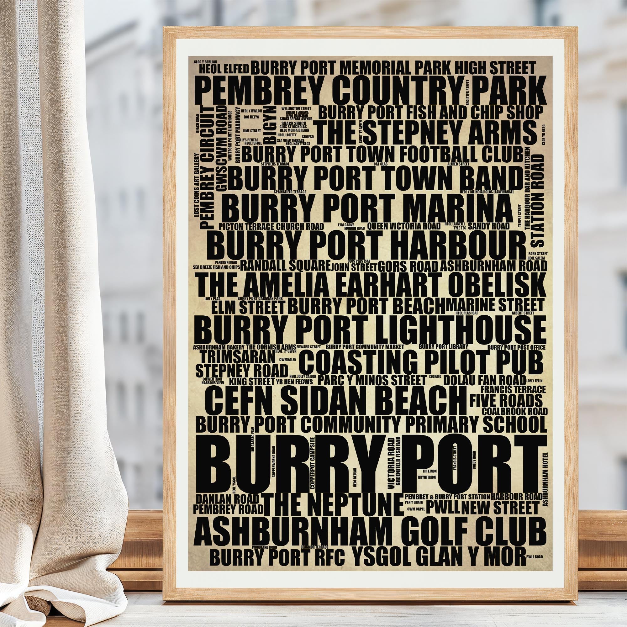 Burry Port - Premium Typographic Word Cloud Prints, Posters & Gifts